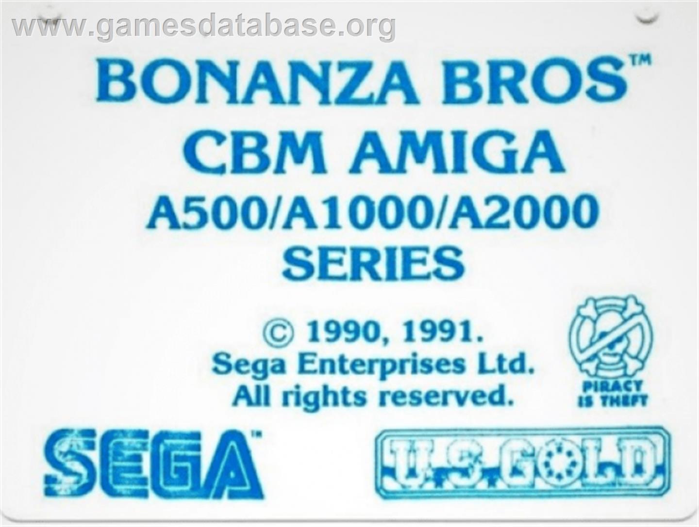Bonanza Bros. - Commodore Amiga - Artwork - Cartridge Top