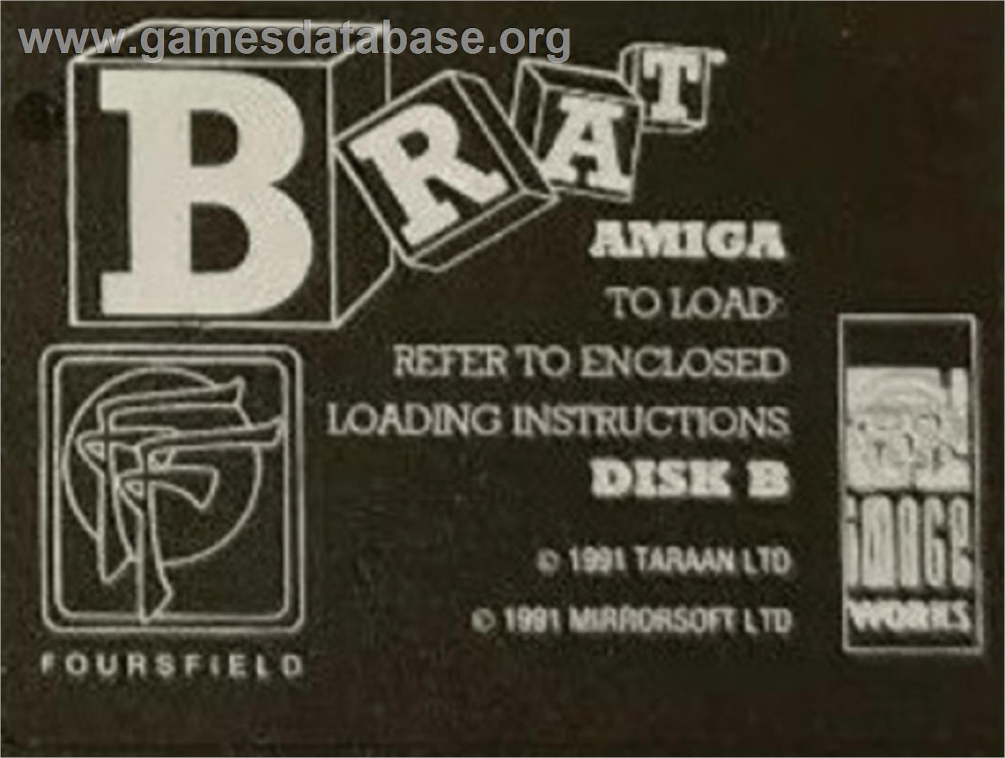 Brat - Commodore Amiga - Artwork - Cartridge Top