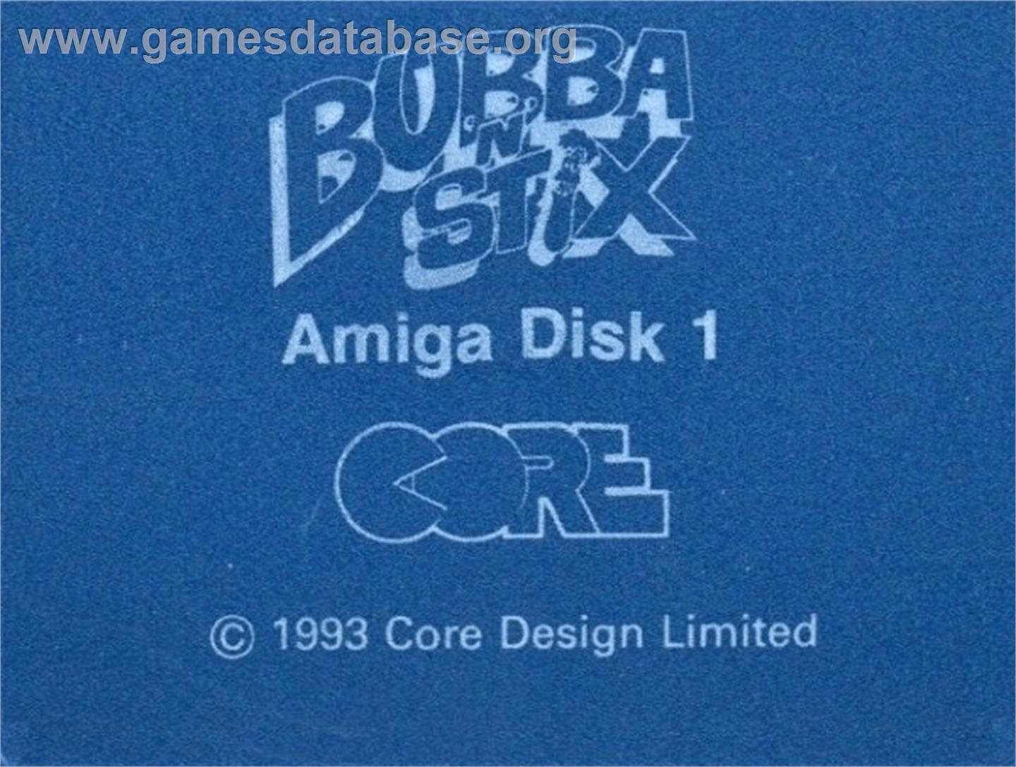 Bubba 'n' Stix - Commodore Amiga - Artwork - Cartridge Top