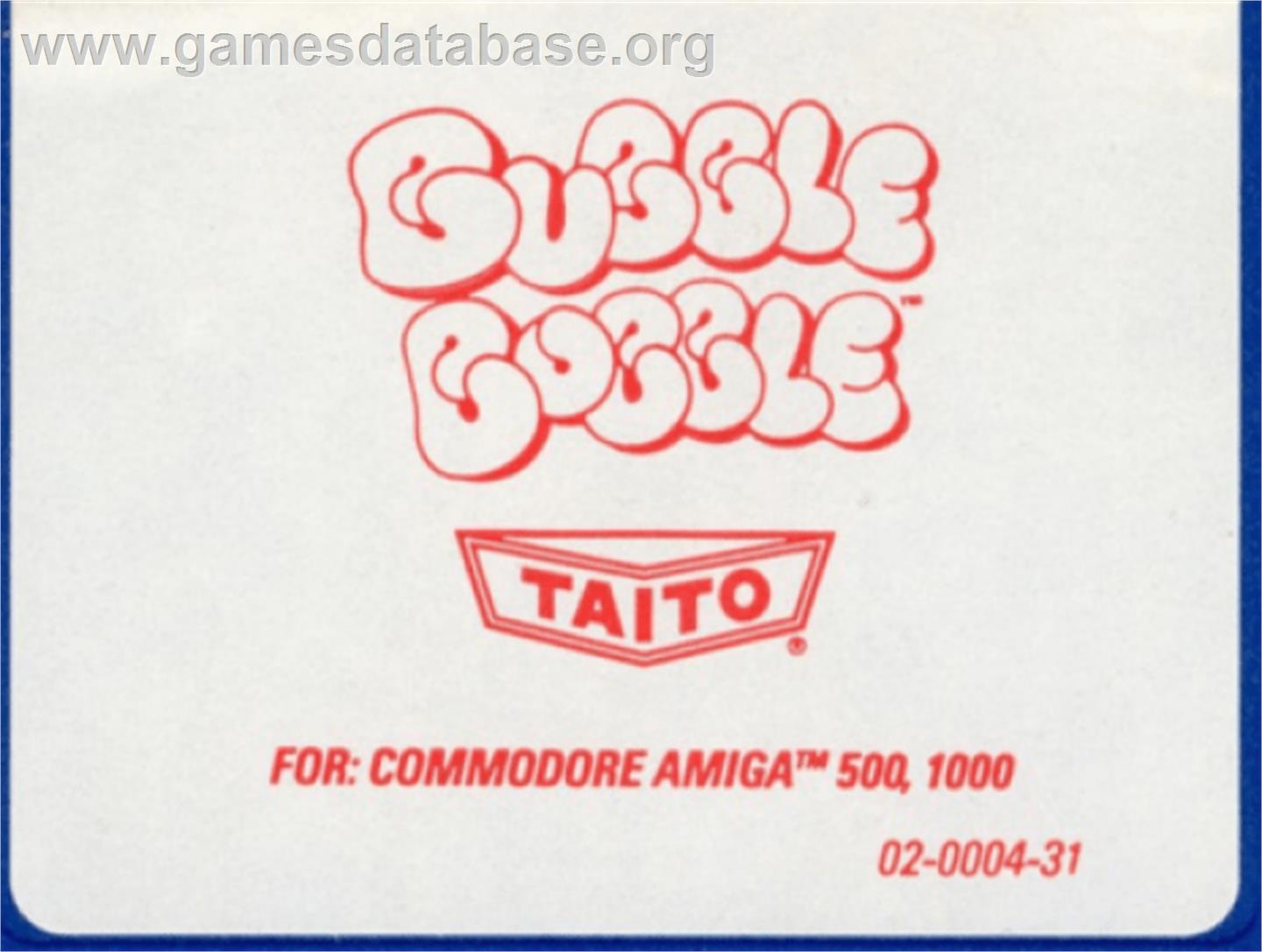 Bubble Bobble - Commodore Amiga - Artwork - Cartridge Top
