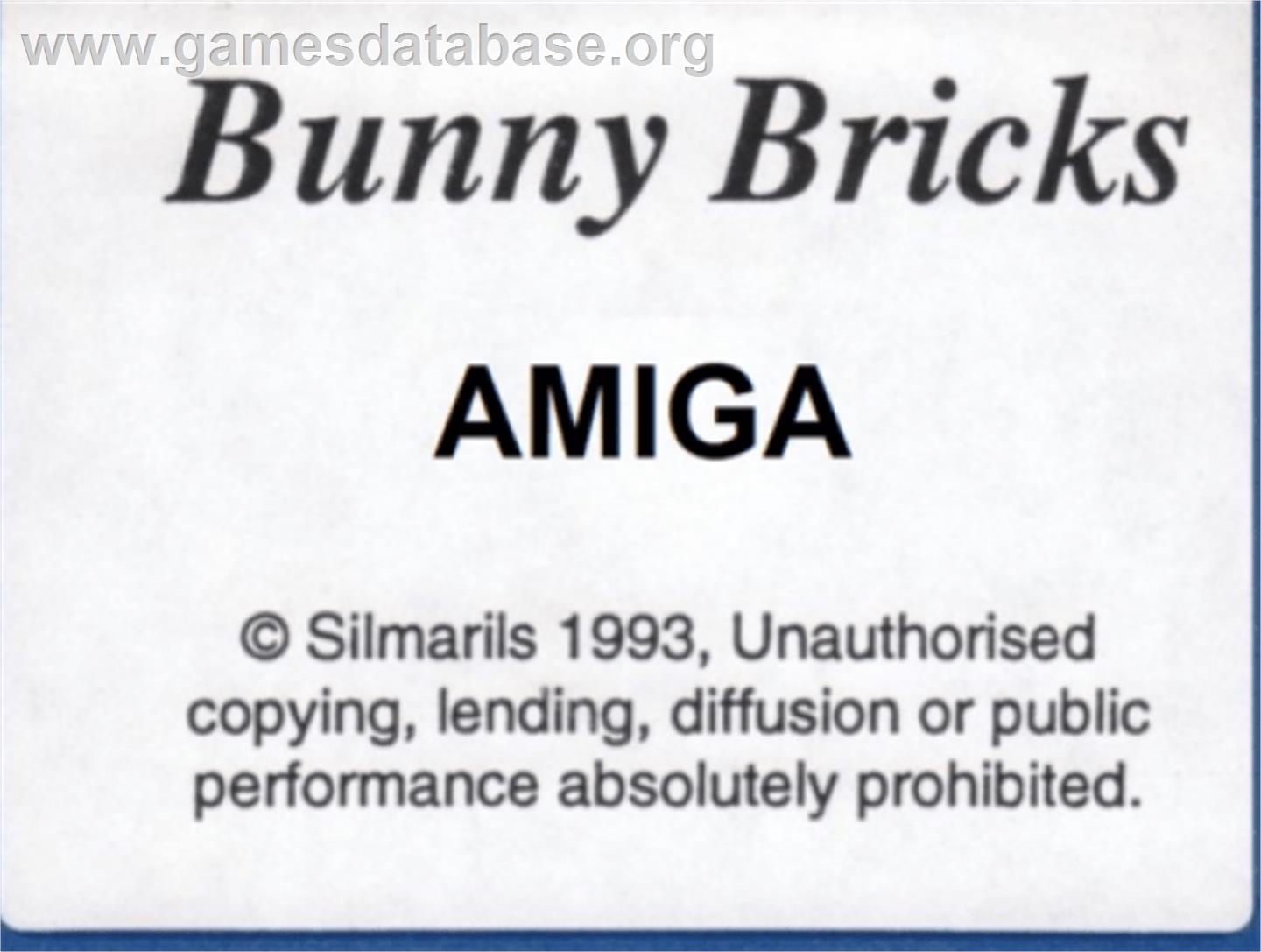 Bunny Bricks - Commodore Amiga - Artwork - Cartridge Top