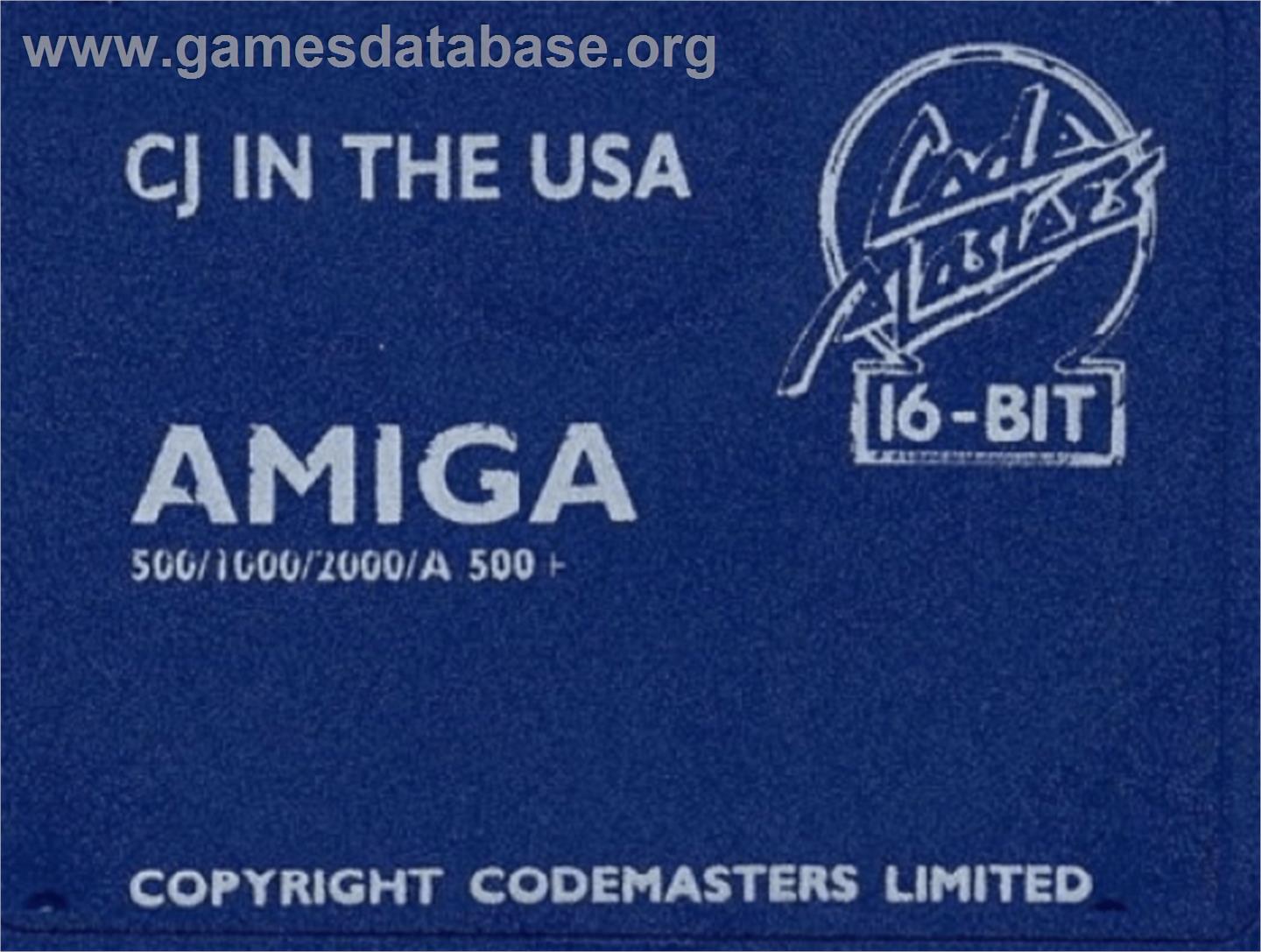 CJ in the USA - Commodore Amiga - Artwork - Cartridge Top