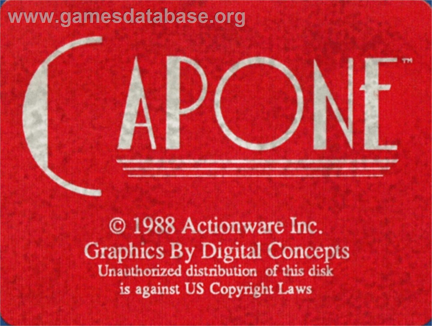Capone - Commodore Amiga - Artwork - Cartridge Top