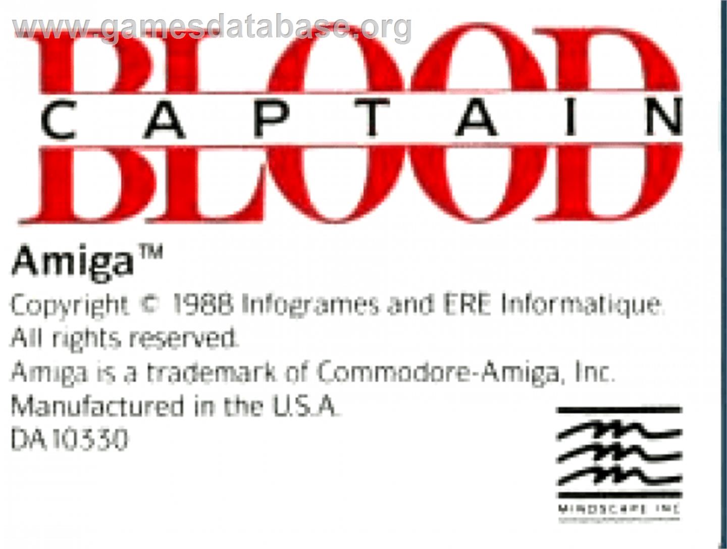Captain Blood - Commodore Amiga - Artwork - Cartridge Top