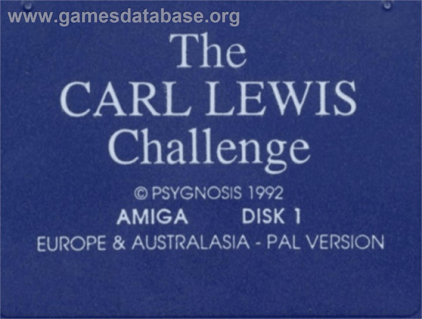 Carl Lewis Challenge - Commodore Amiga - Artwork - Cartridge Top