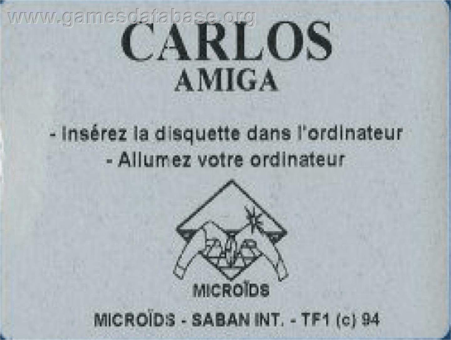 Carlos - Commodore Amiga - Artwork - Cartridge Top