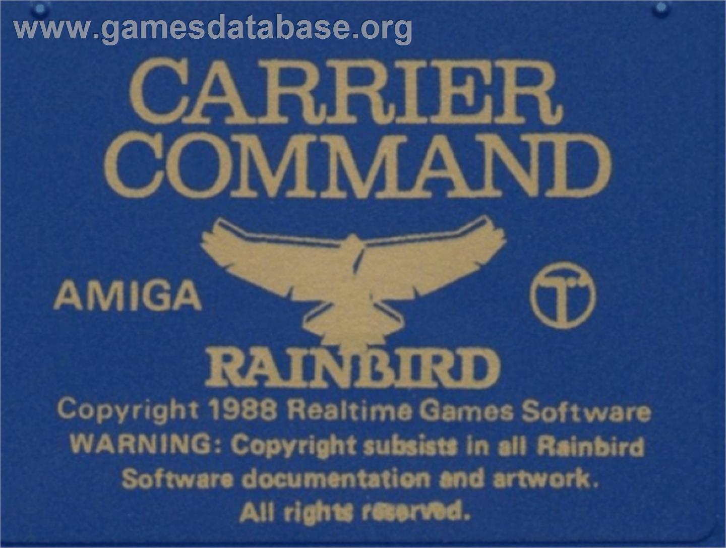 Carrier Command - Commodore Amiga - Artwork - Cartridge Top