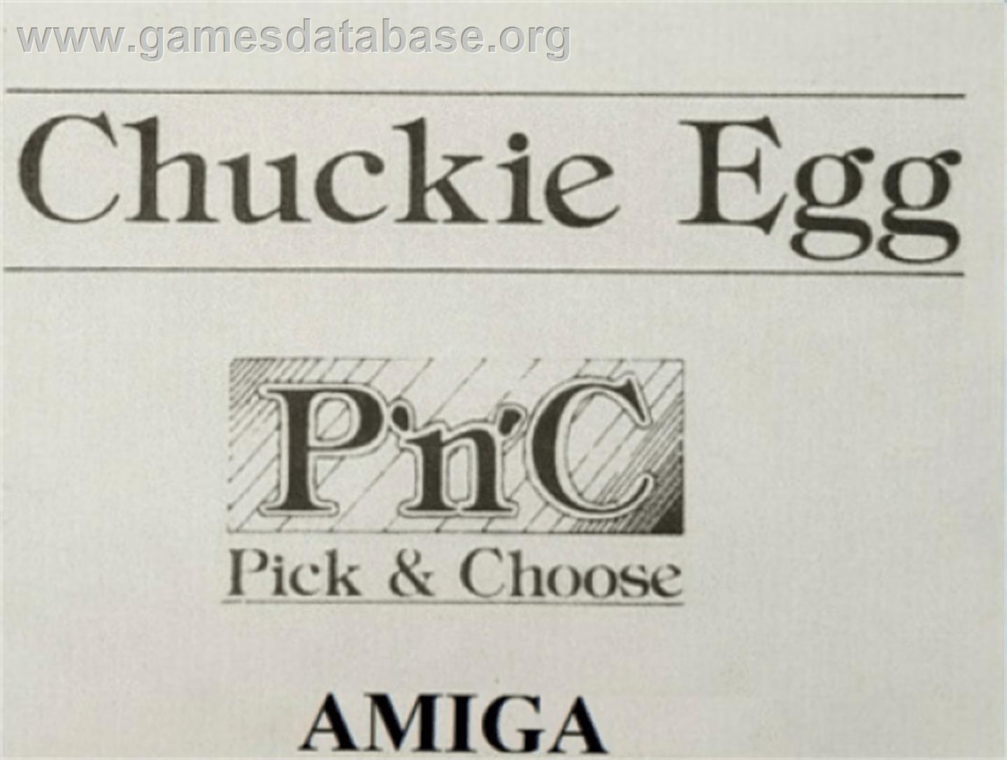 Chuckie Egg - Commodore Amiga - Artwork - Cartridge Top