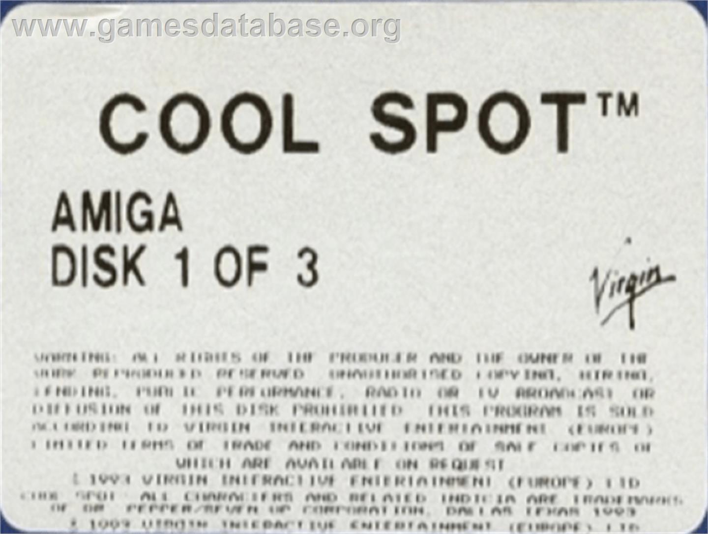 Cool Spot - Commodore Amiga - Artwork - Cartridge Top