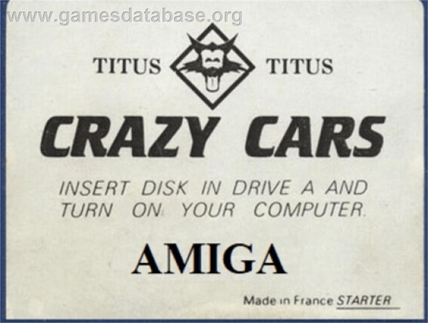 Crazy Cars - Commodore Amiga - Artwork - Cartridge Top