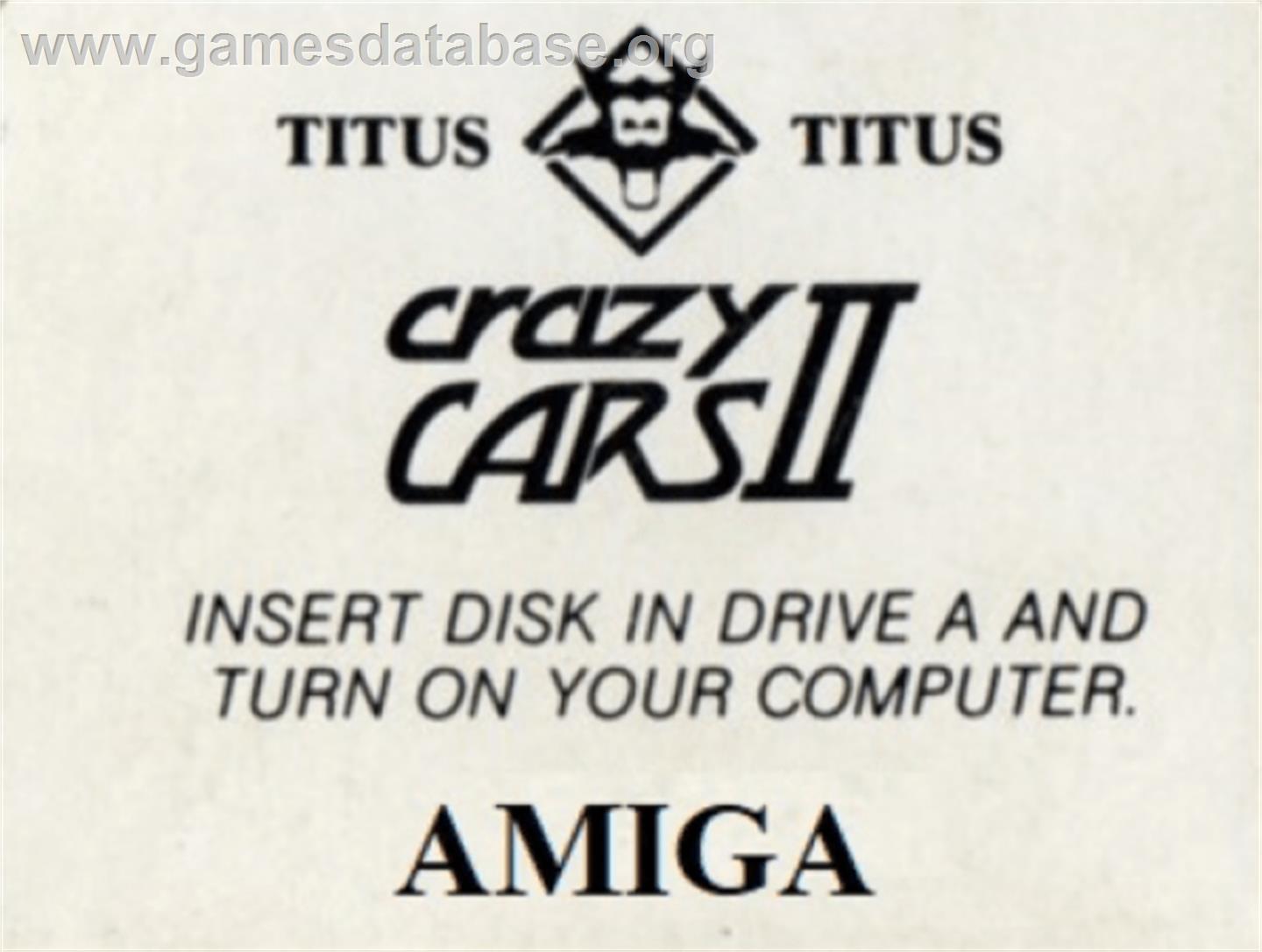 Crazy Cars 2 - Commodore Amiga - Artwork - Cartridge Top