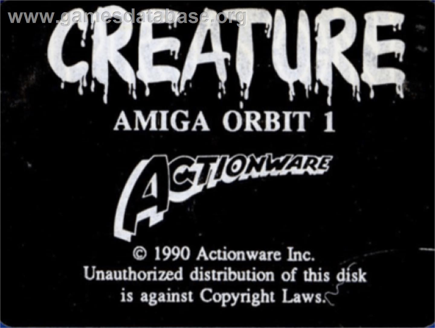 Creature - Commodore Amiga - Artwork - Cartridge Top