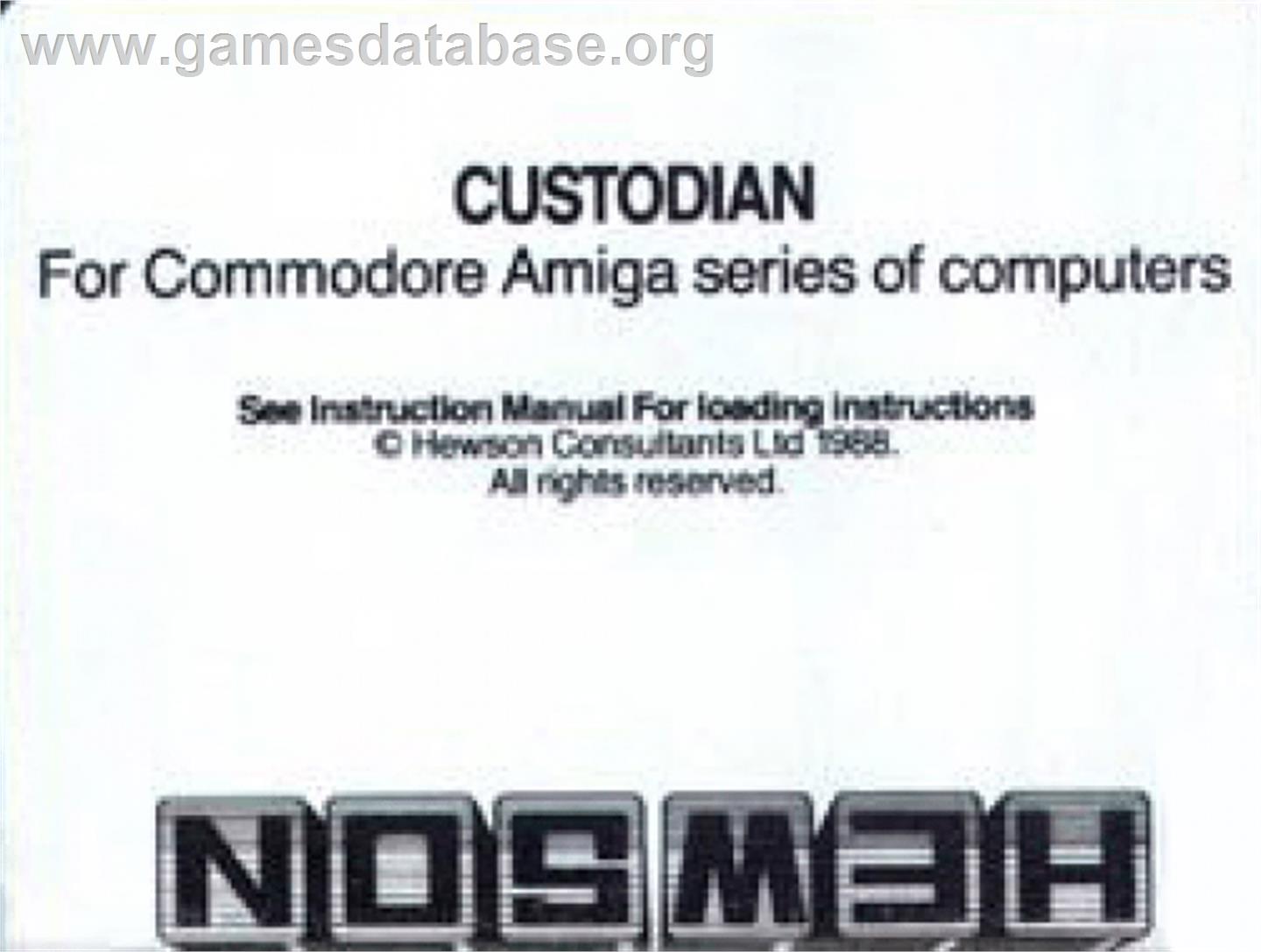 Custodian - Commodore Amiga - Artwork - Cartridge Top