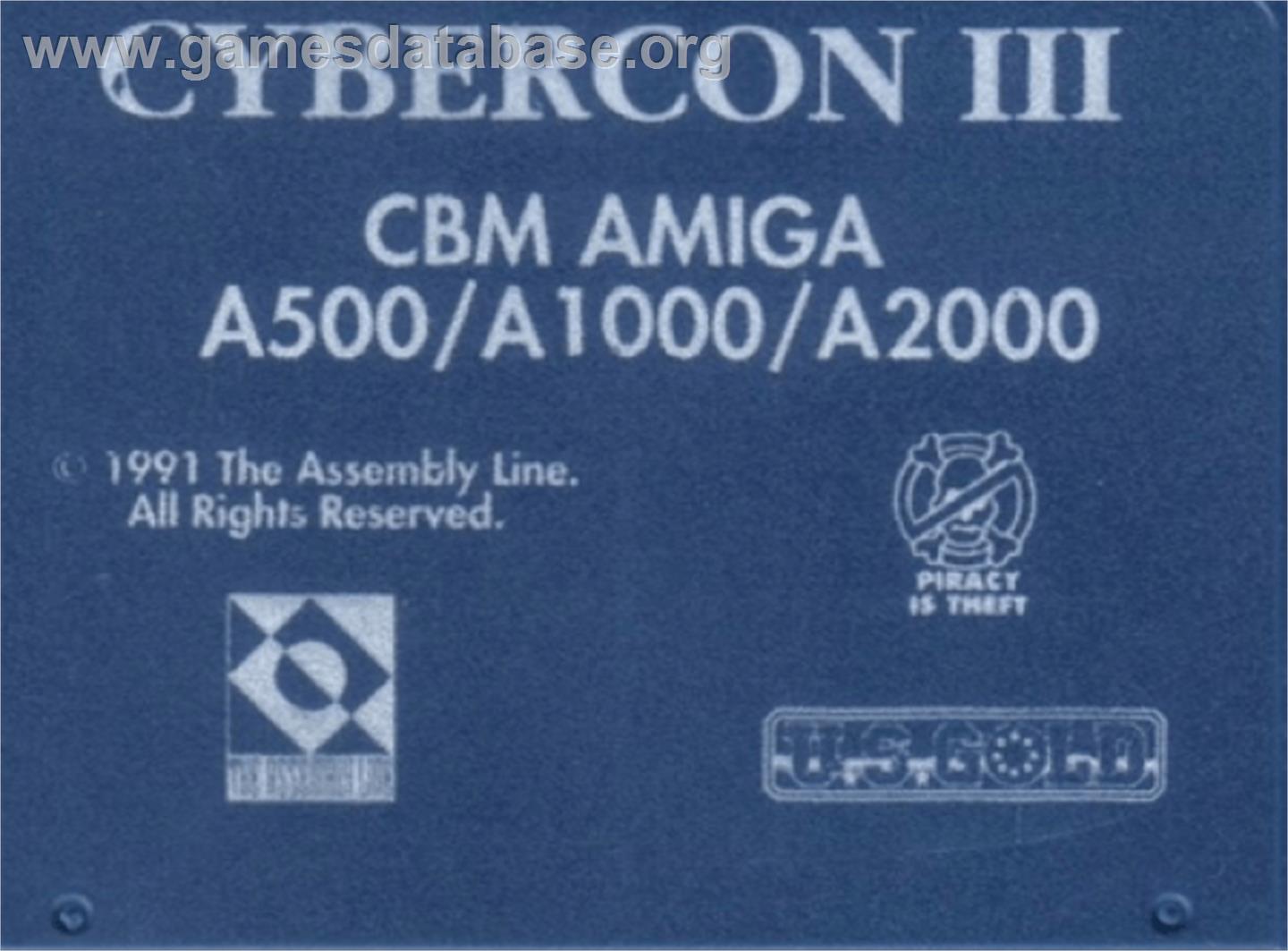 Cybercon 3 - Commodore Amiga - Artwork - Cartridge Top