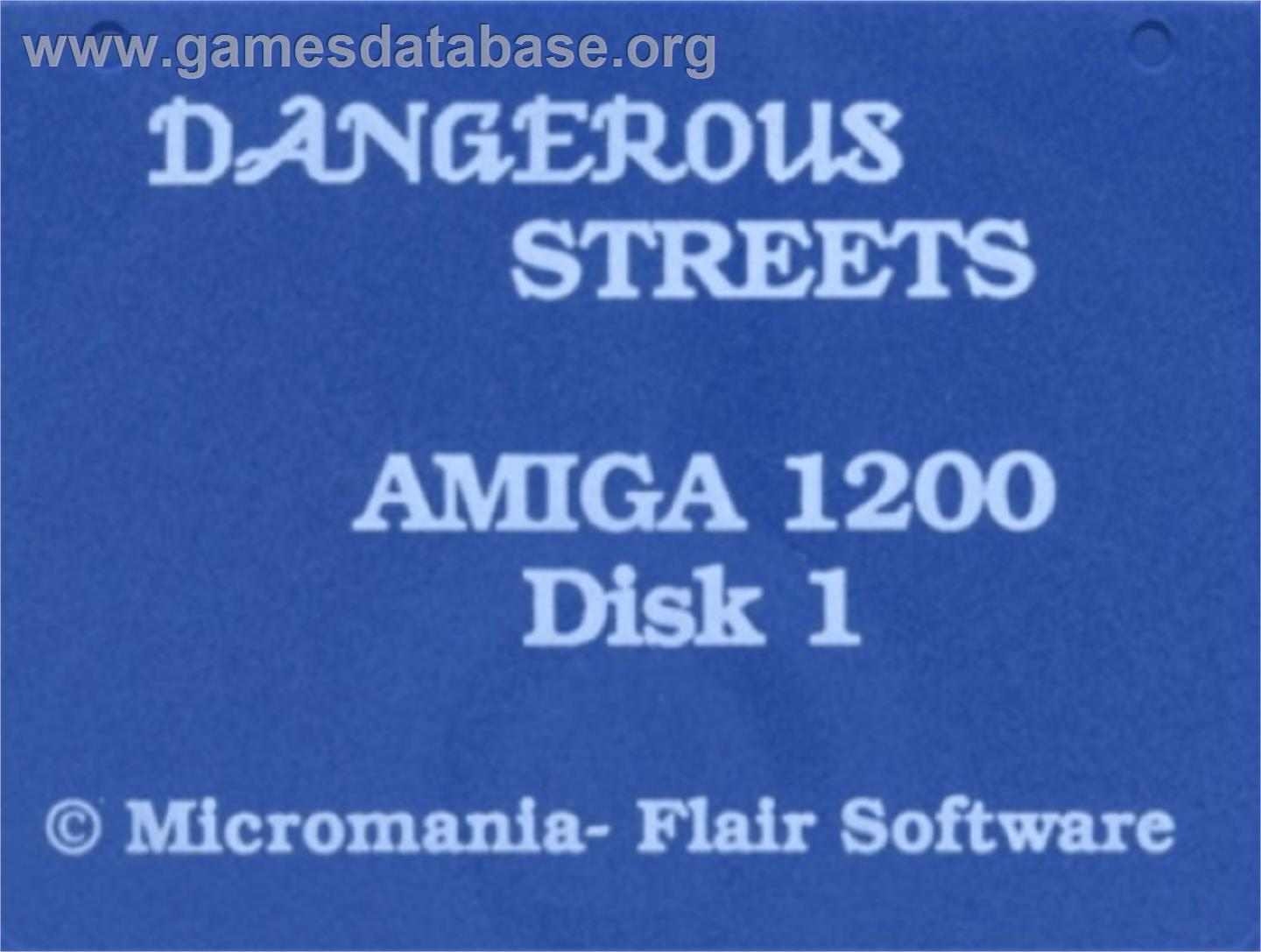 Dangerous Streets - Commodore Amiga - Artwork - Cartridge Top