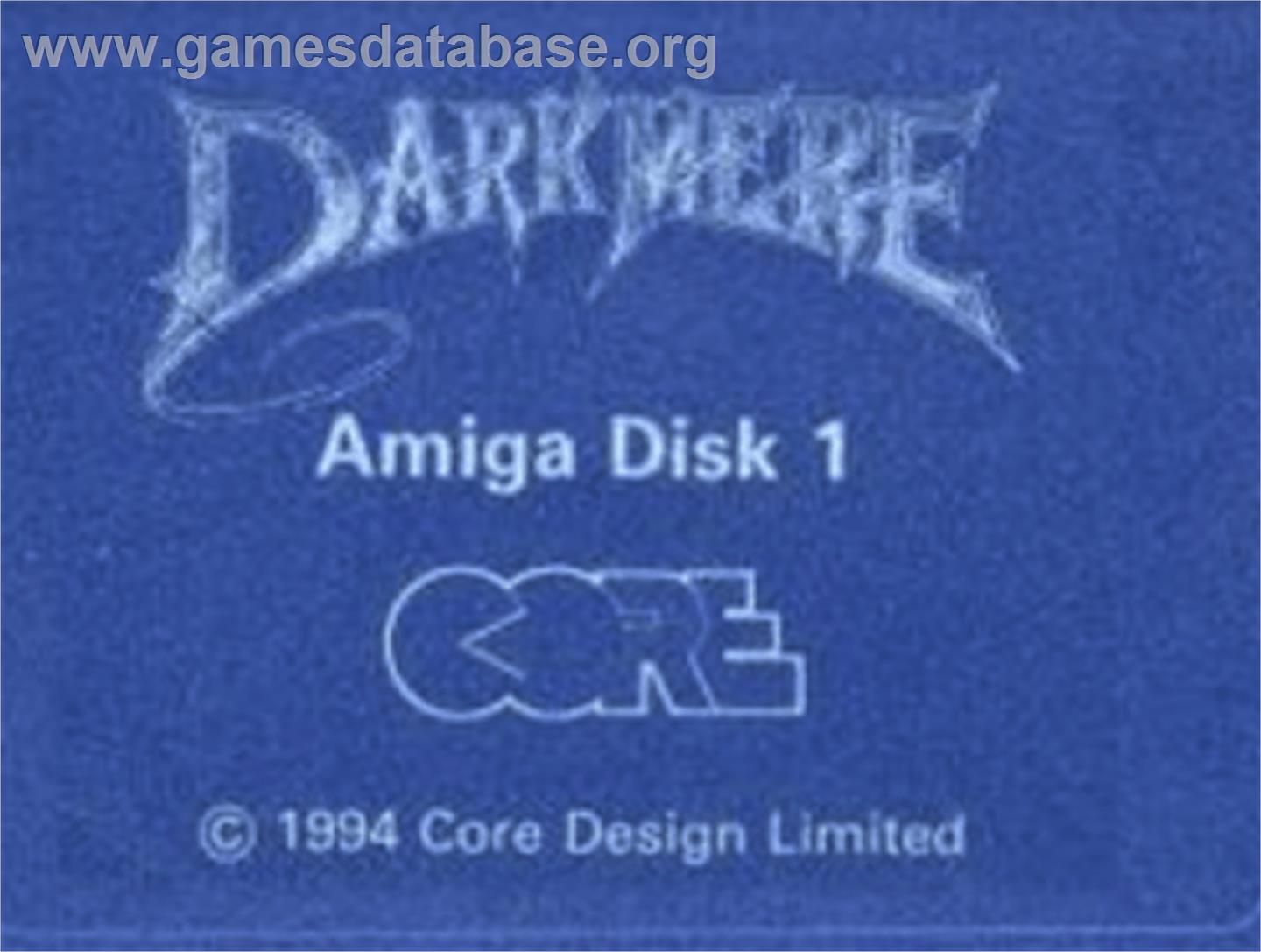 Darkmere: The Nightmare's Begun - Commodore Amiga - Artwork - Cartridge Top