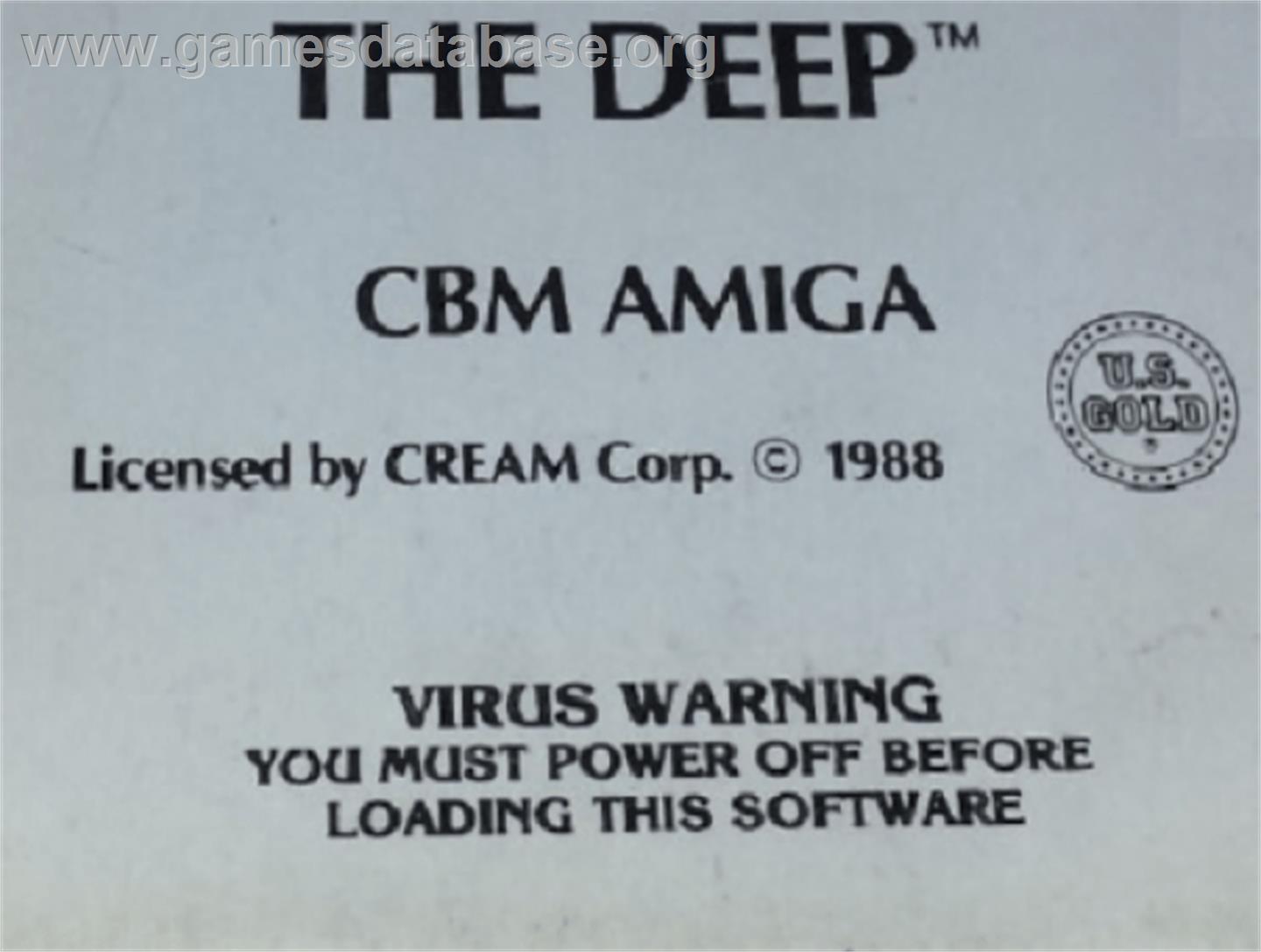 Deep, The - Commodore Amiga - Artwork - Cartridge Top