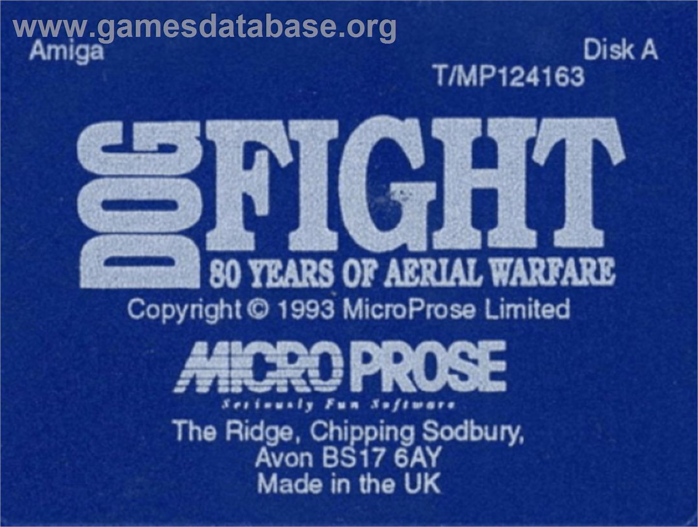 Dogfight - 80 Years of Aerial Warfare - Commodore Amiga - Artwork - Cartridge Top
