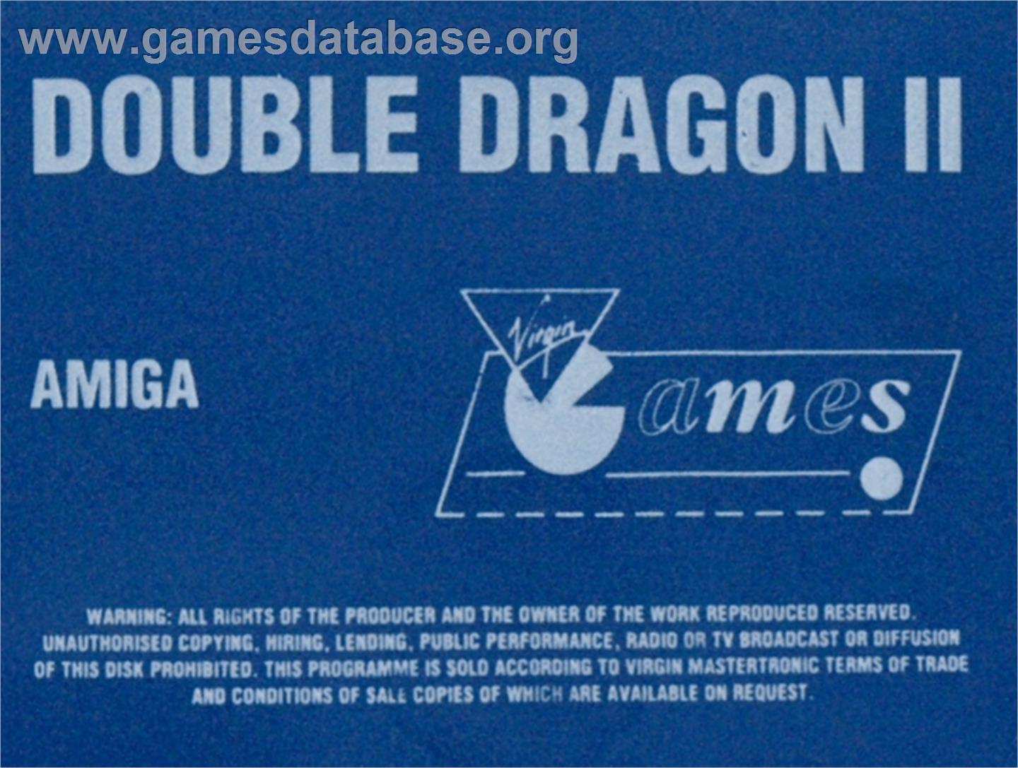 Double Dragon II - The Revenge - Commodore Amiga - Artwork - Cartridge Top