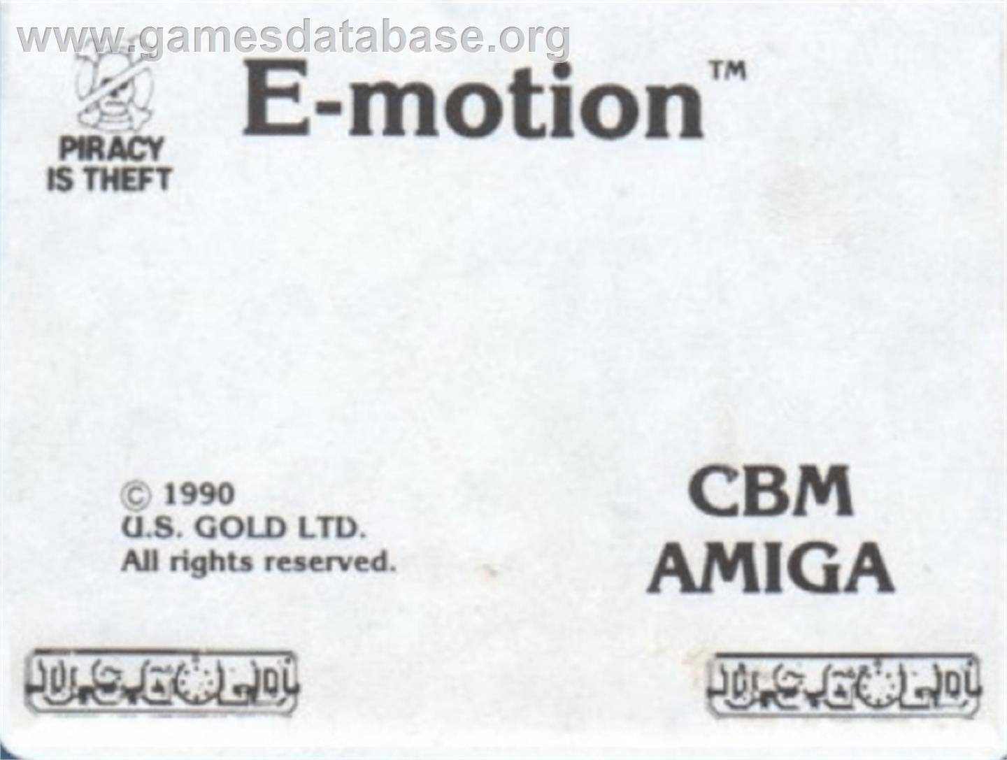 E-Motion - Commodore Amiga - Artwork - Cartridge Top