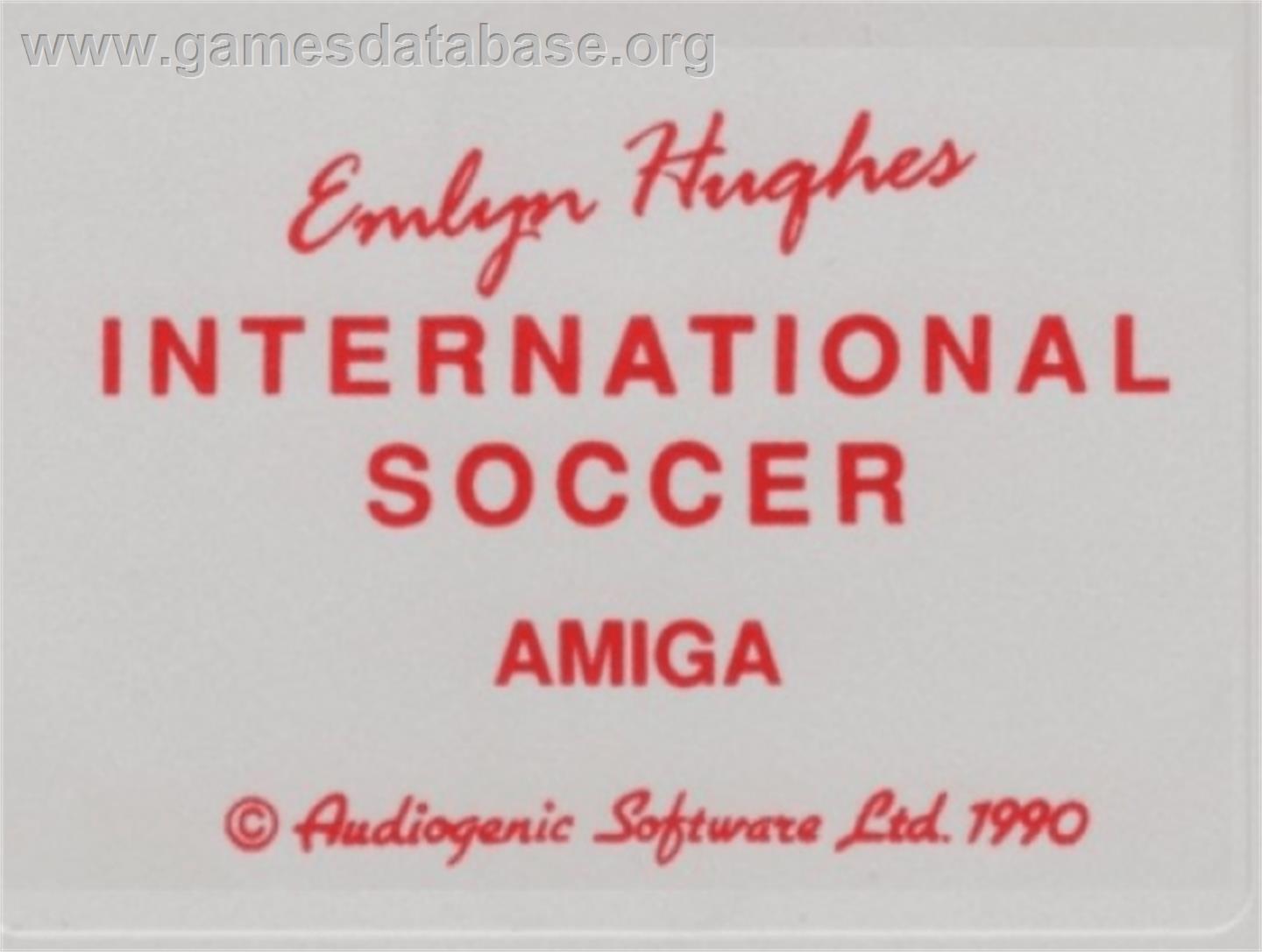 Emlyn Hughes International Soccer - Commodore Amiga - Artwork - Cartridge Top
