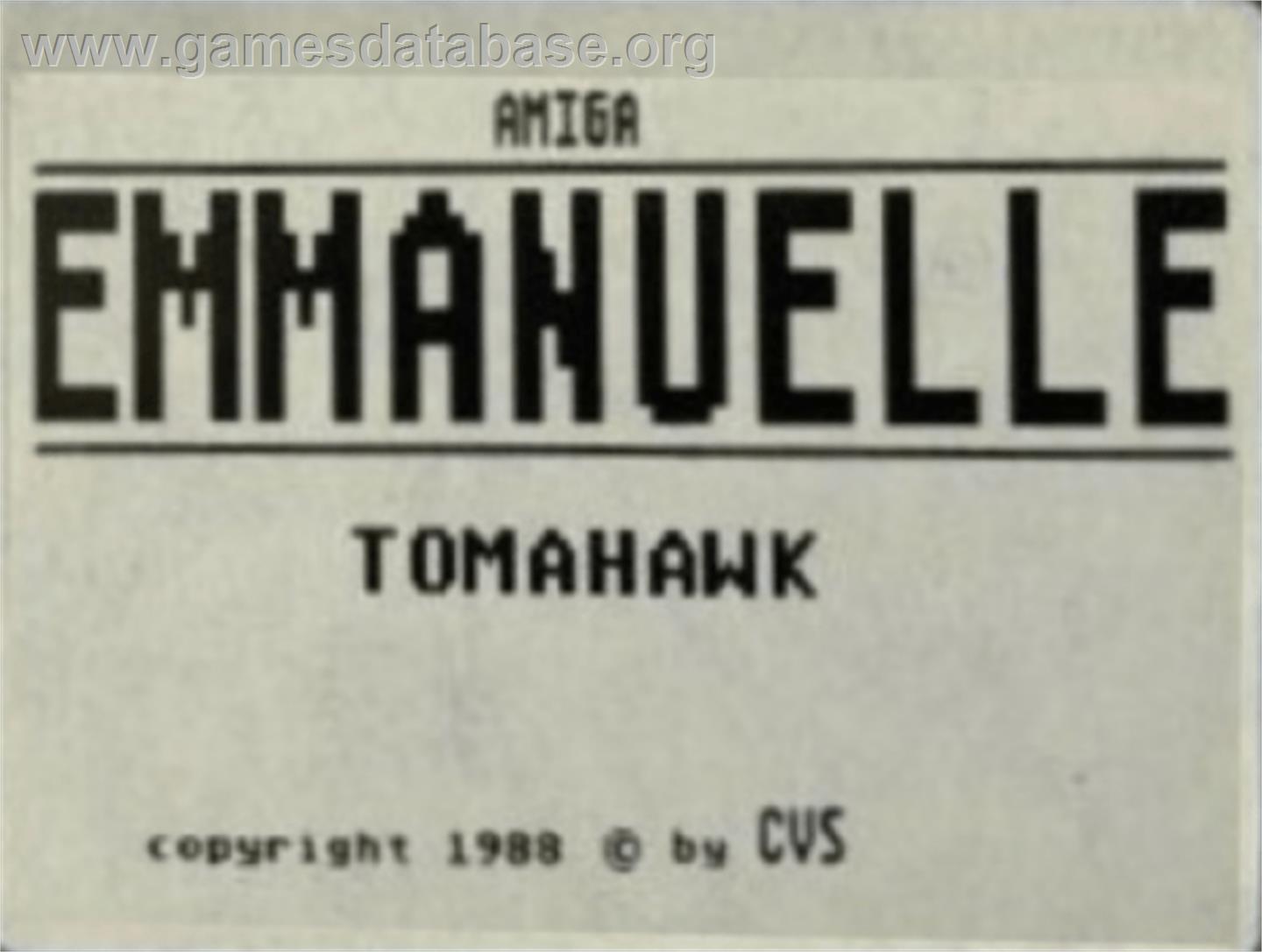 Emmanuelle: A Game of Eroticism - Commodore Amiga - Artwork - Cartridge Top