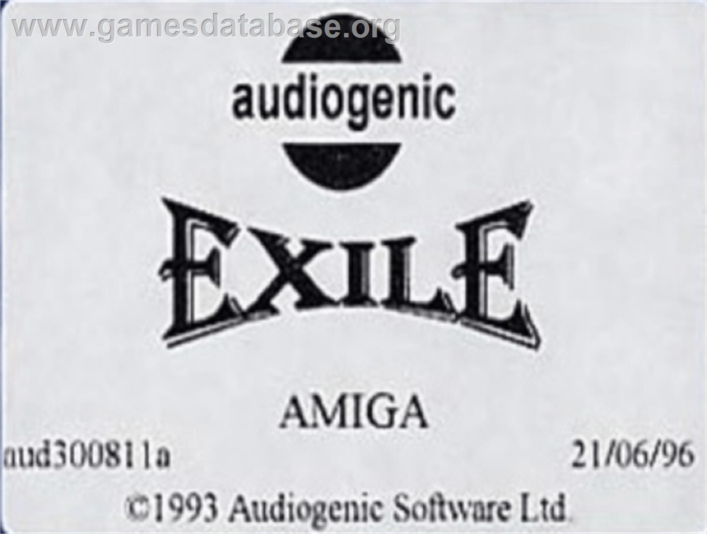 Exile - Commodore Amiga - Artwork - Cartridge Top