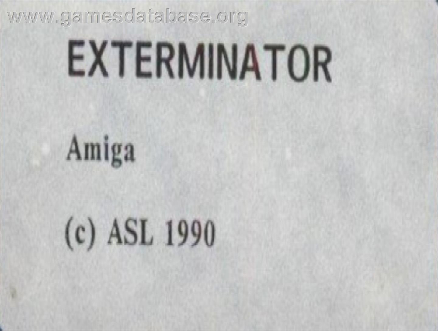 Exterminator - Commodore Amiga - Artwork - Cartridge Top