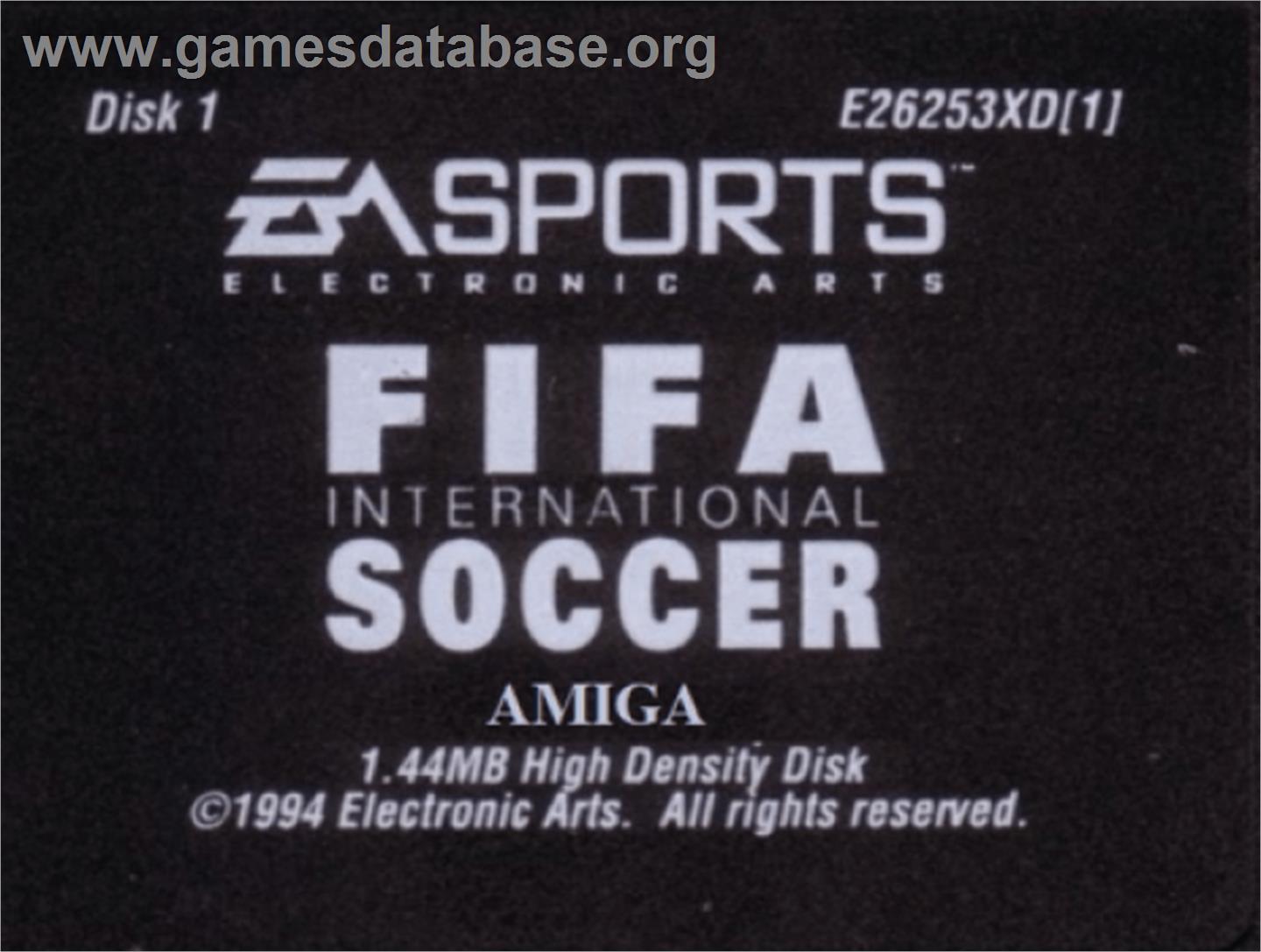 FIFA International Soccer - Commodore Amiga - Artwork - Cartridge Top