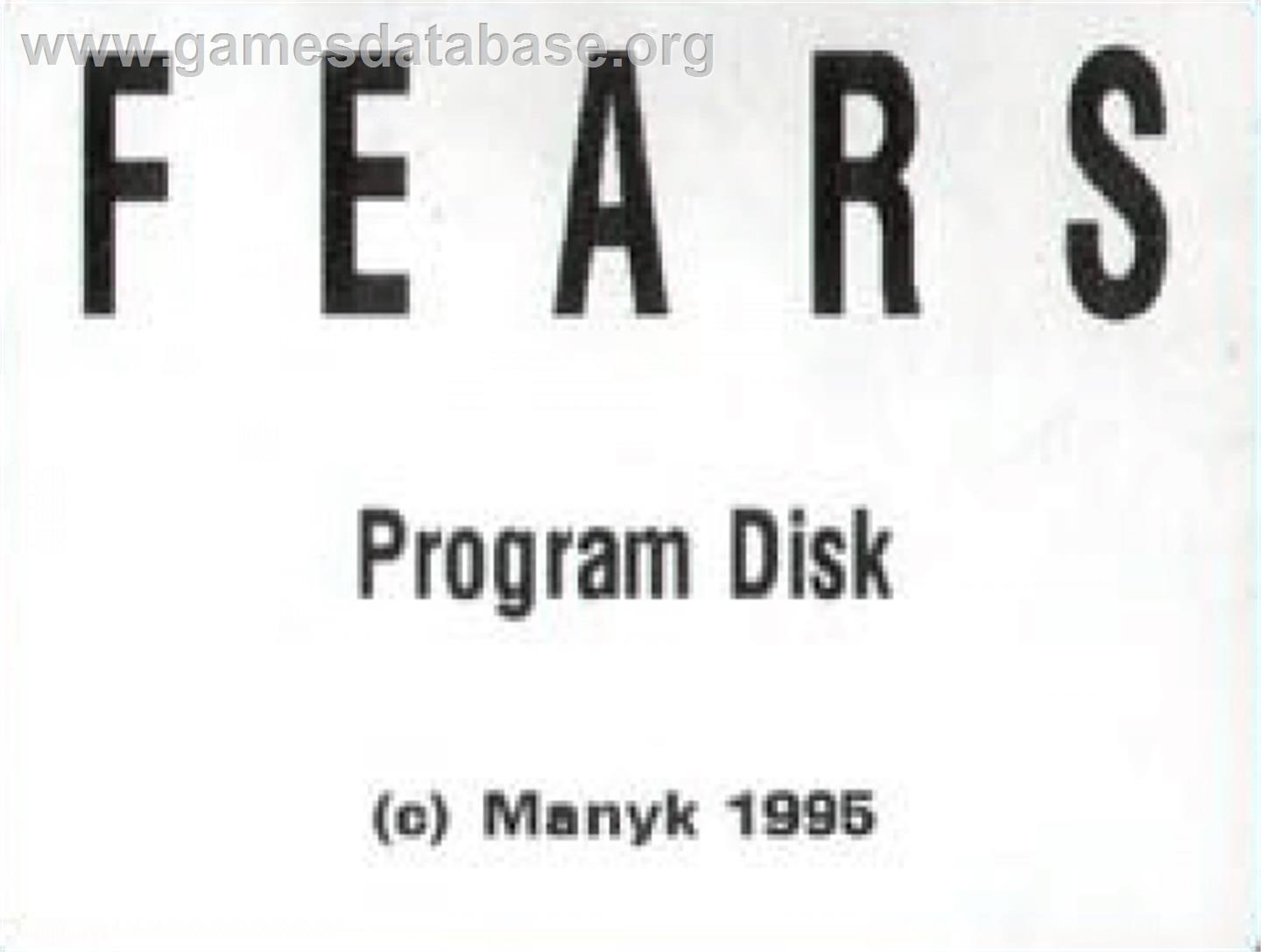 Fears - Commodore Amiga - Artwork - Cartridge Top