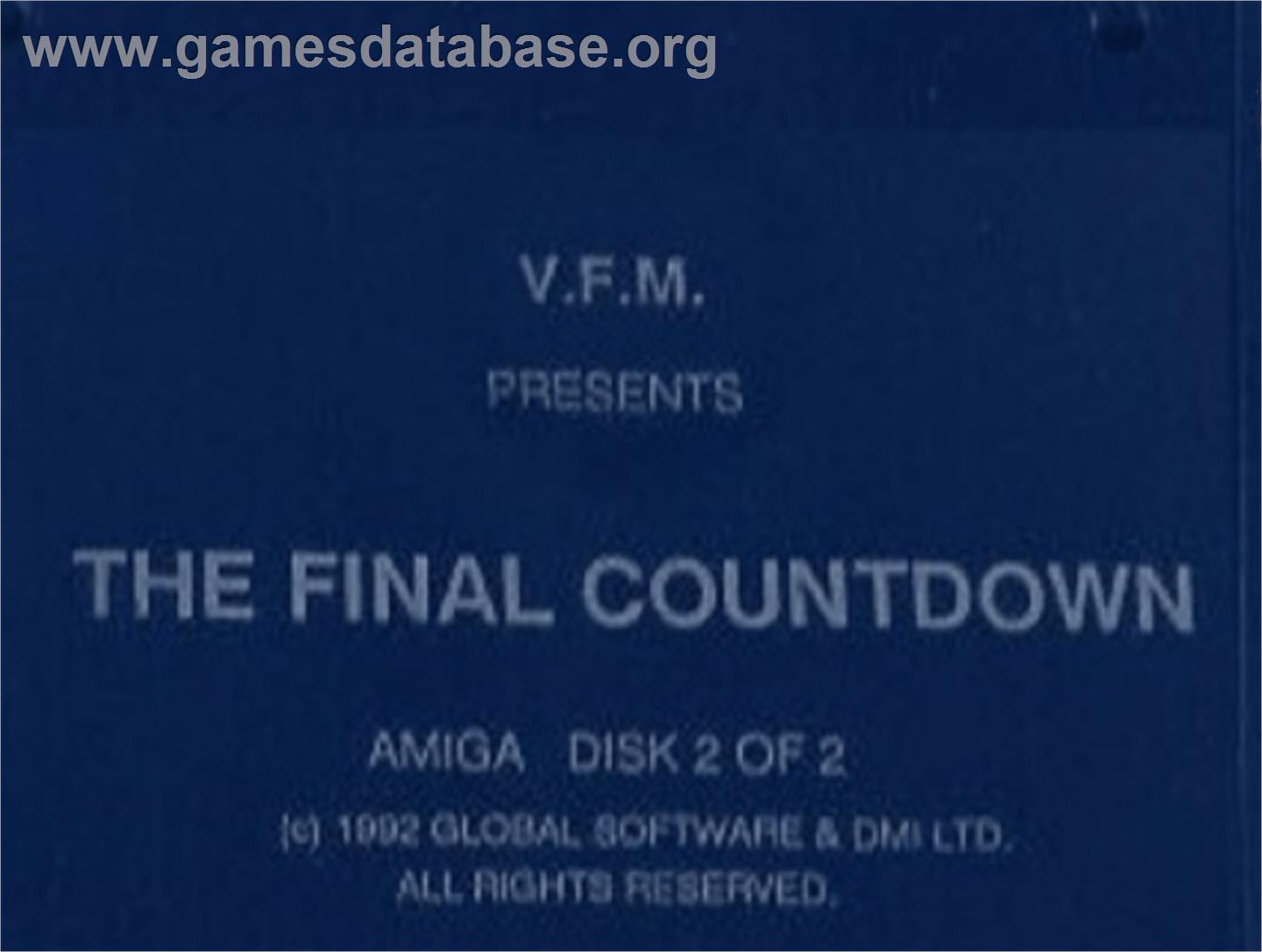 Final Countdown - Commodore Amiga - Artwork - Cartridge Top