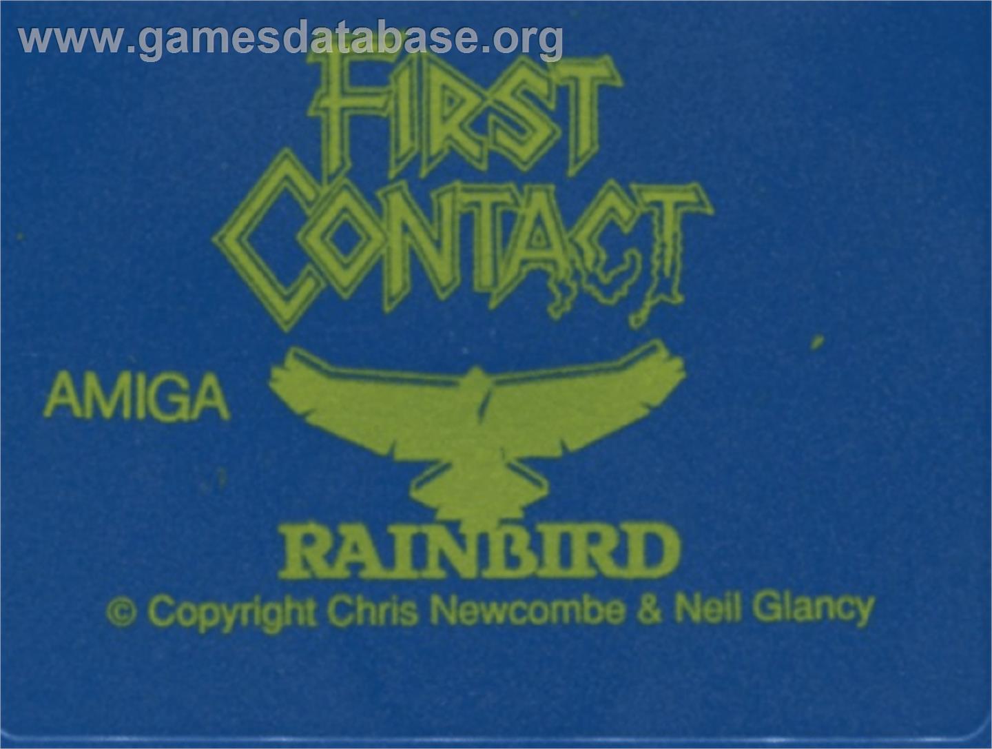 First Contact - Commodore Amiga - Artwork - Cartridge Top