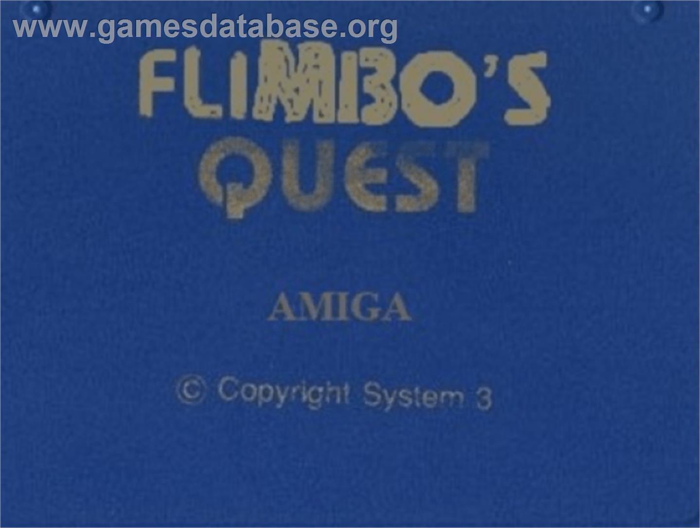 Flimbo's Quest - Commodore Amiga - Artwork - Cartridge Top