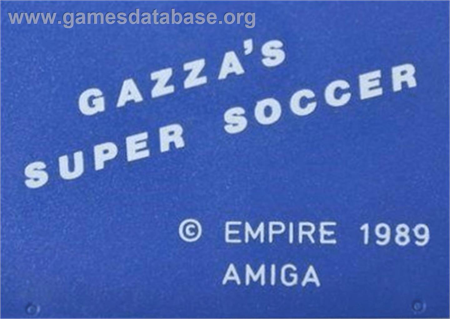 Gazza's Super Soccer - Commodore Amiga - Artwork - Cartridge Top
