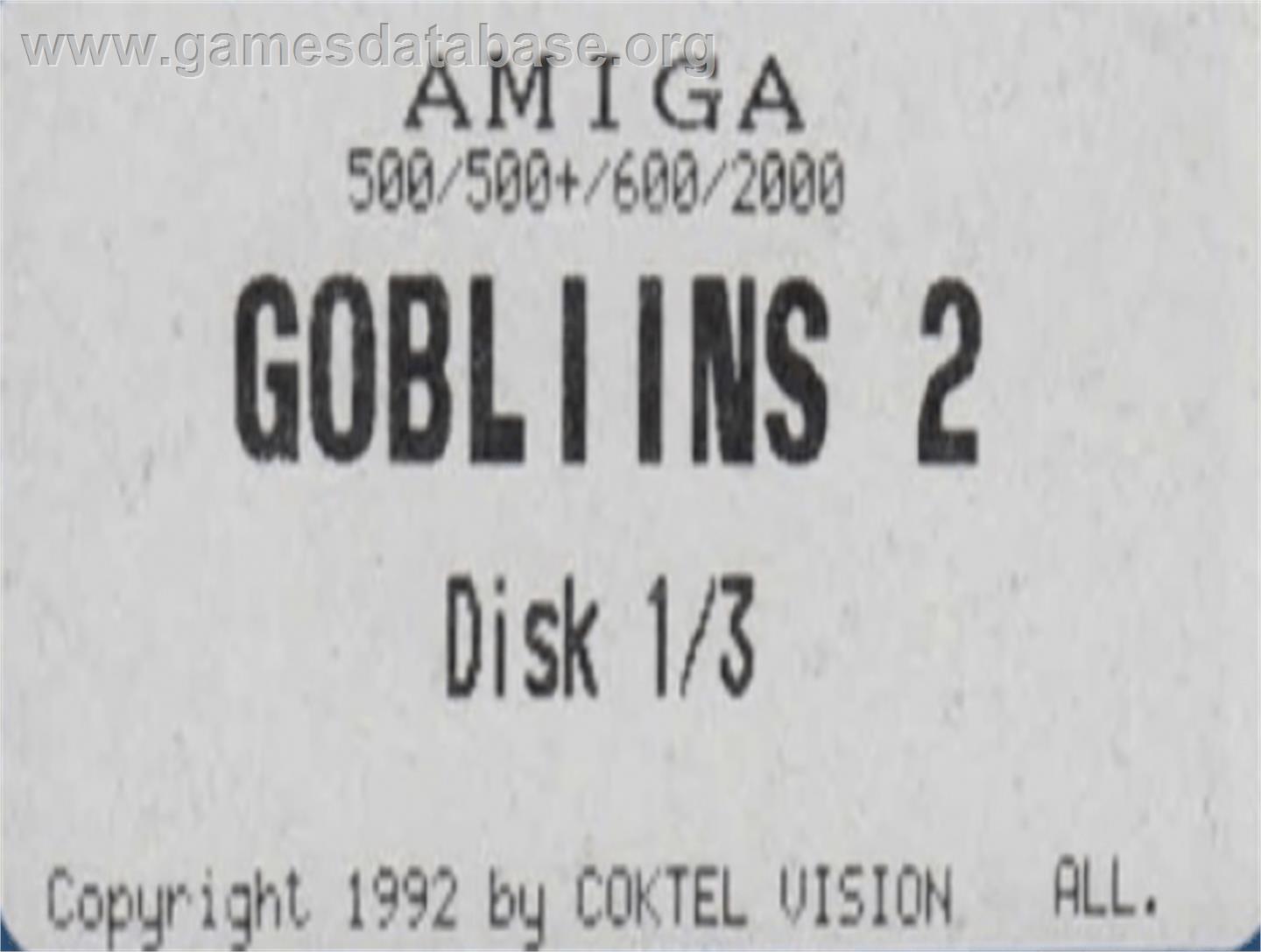 Gobliins 2: The Prince Buffoon - Commodore Amiga - Artwork - Cartridge Top