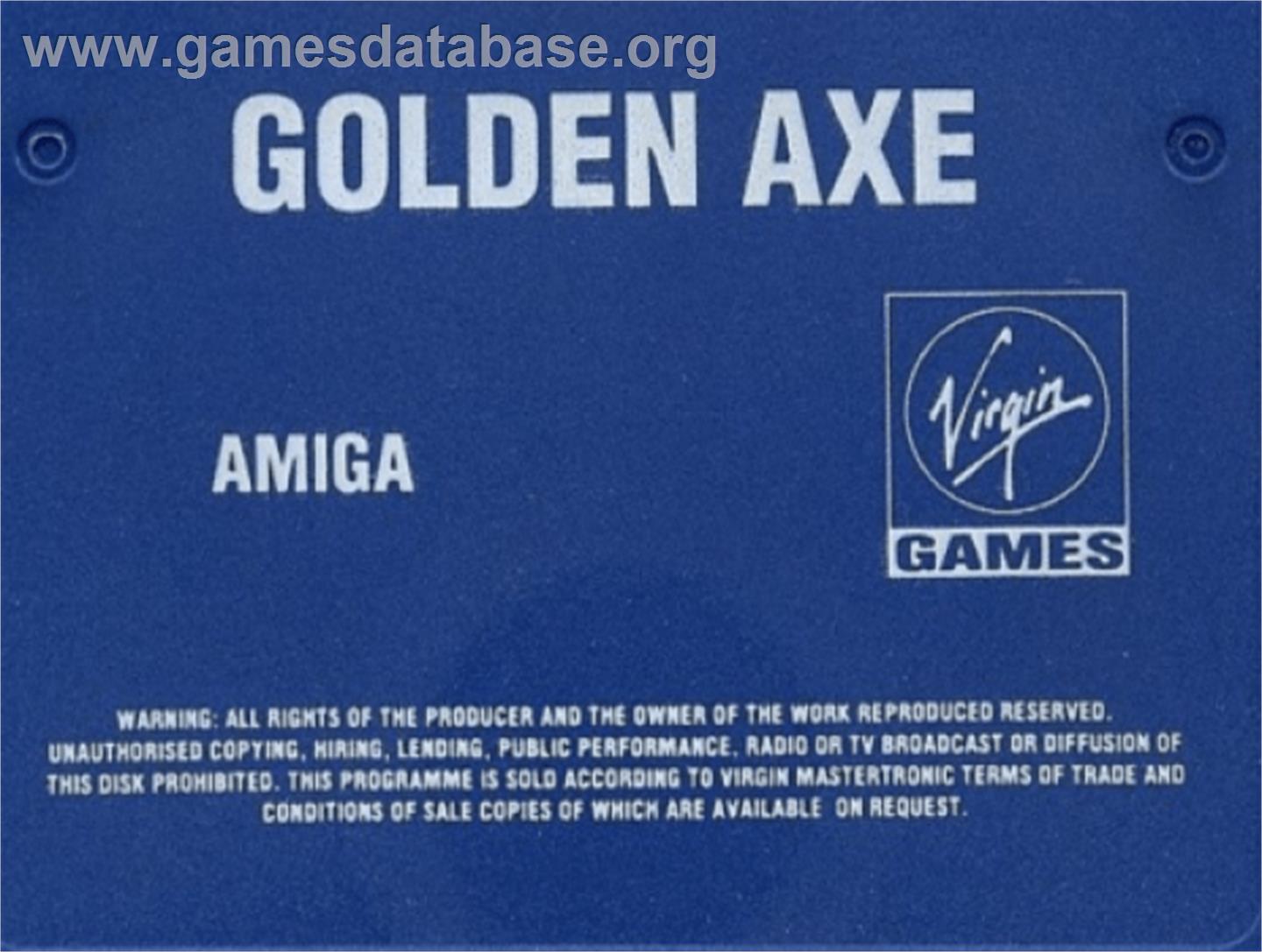 Golden Axe - Commodore Amiga - Artwork - Cartridge Top