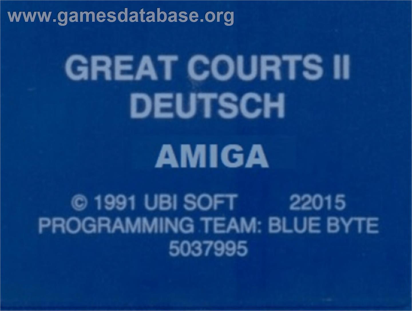 Great Courts 2 - Commodore Amiga - Artwork - Cartridge Top