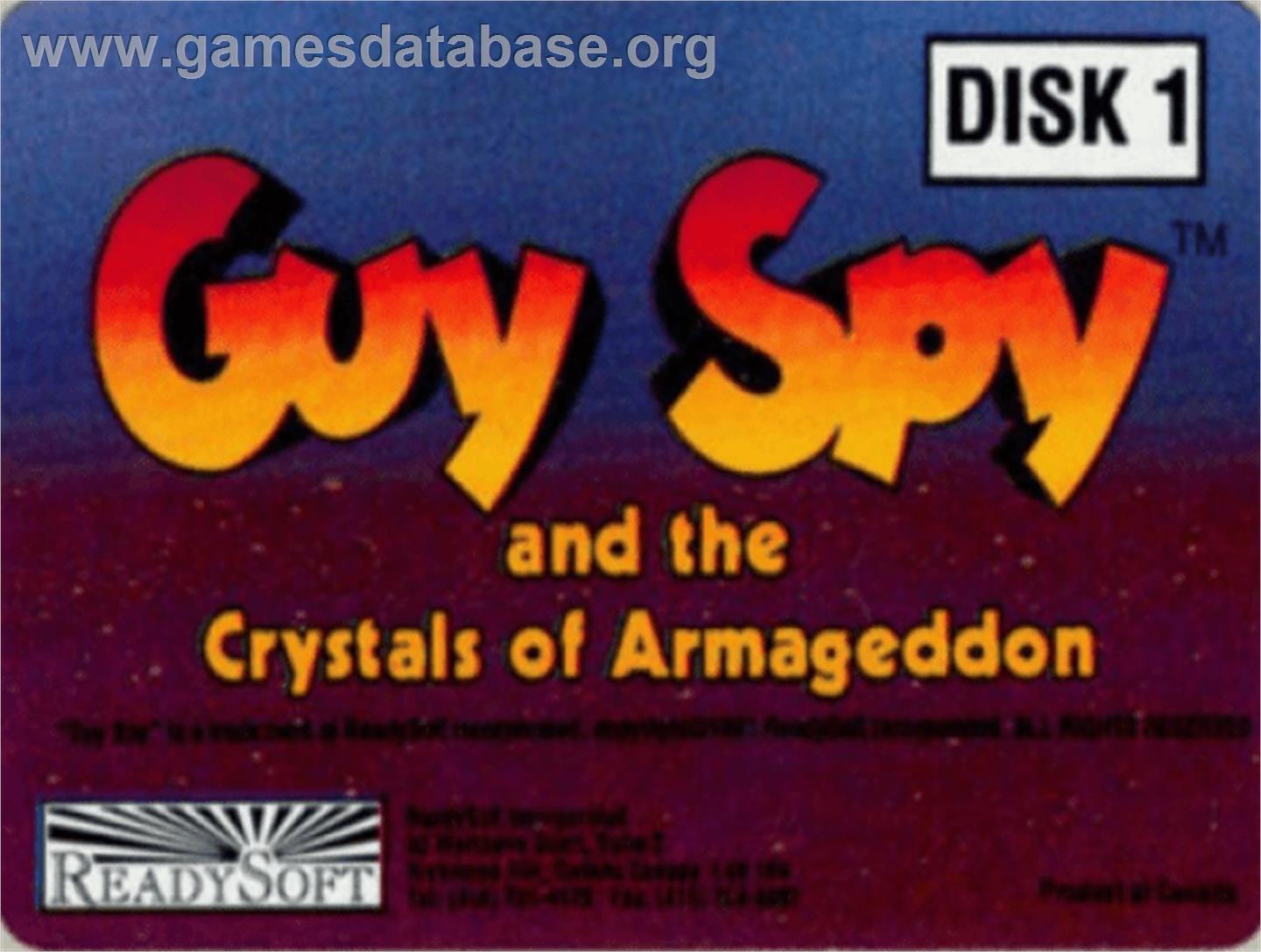 Guy Spy and the Crystals of Armageddon - Commodore Amiga - Artwork - Cartridge Top