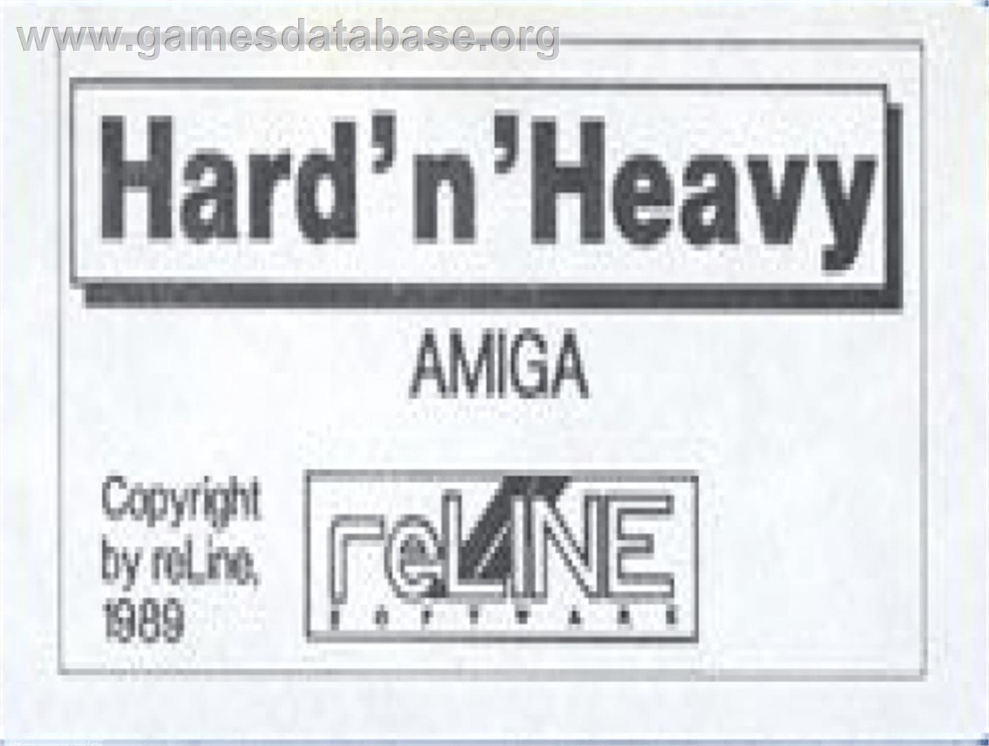Hard 'n Heavy - Commodore Amiga - Artwork - Cartridge Top