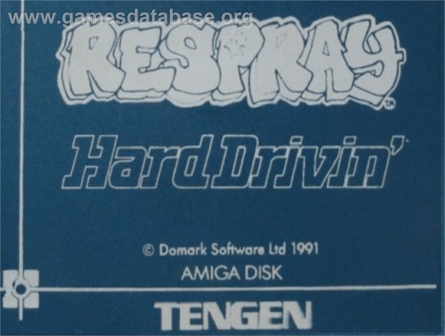 Hard Drivin' - Commodore Amiga - Artwork - Cartridge Top