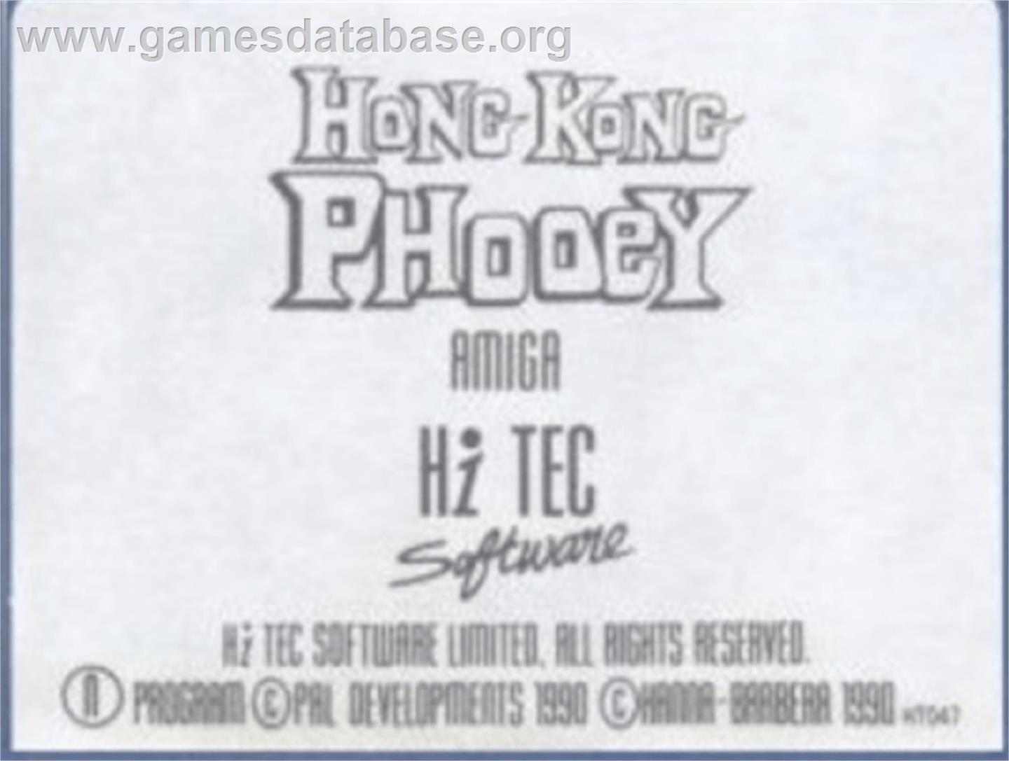 Hong Kong Phooey: No.1 Super Guy - Commodore Amiga - Artwork - Cartridge Top