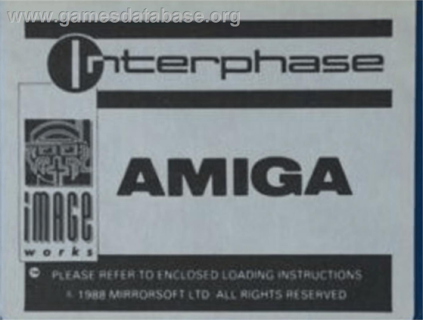 Interphase - Commodore Amiga - Artwork - Cartridge Top