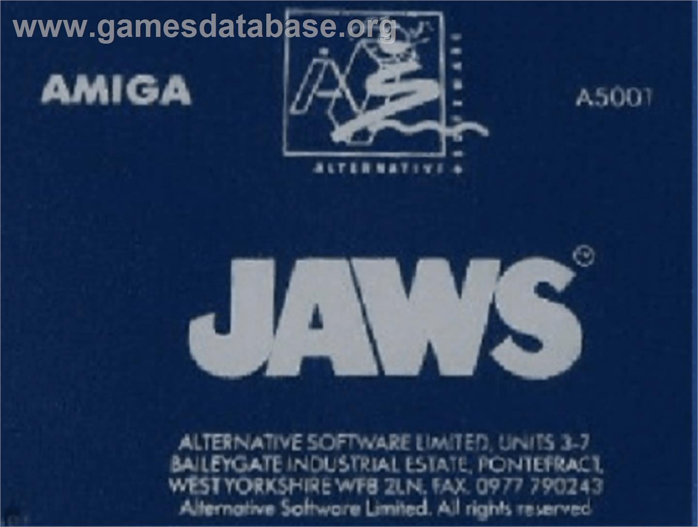 Jaws - Commodore Amiga - Artwork - Cartridge Top