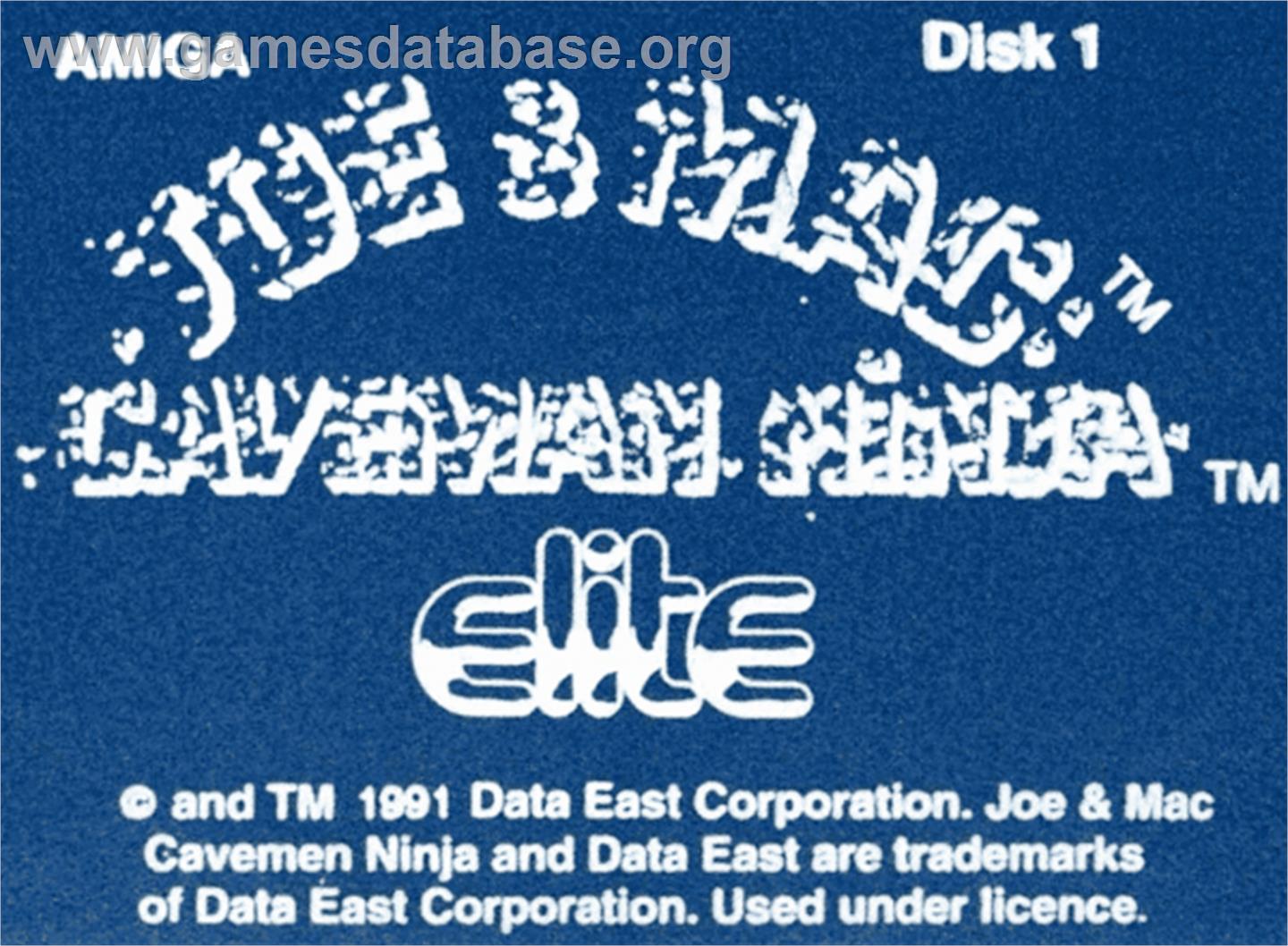 Joe & Mac: Caveman Ninja - Commodore Amiga - Artwork - Cartridge Top