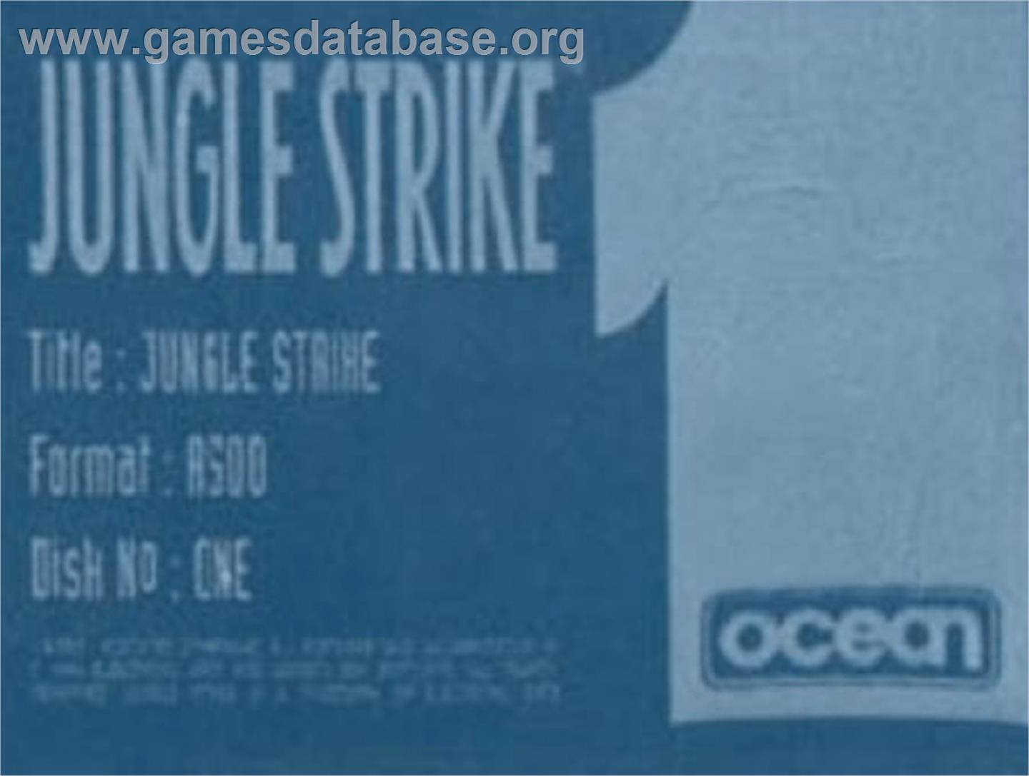 Jungle Strike - Commodore Amiga - Artwork - Cartridge Top