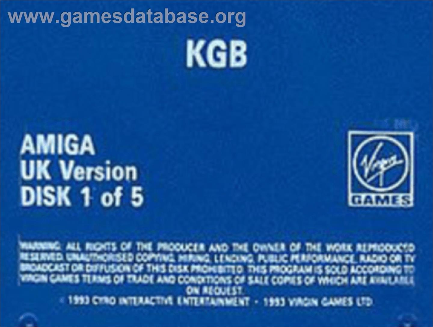 KGB - Commodore Amiga - Artwork - Cartridge Top