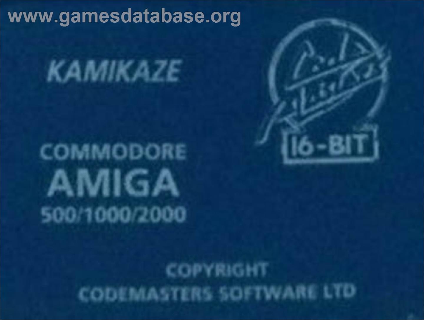 Kamikaze - Commodore Amiga - Artwork - Cartridge Top
