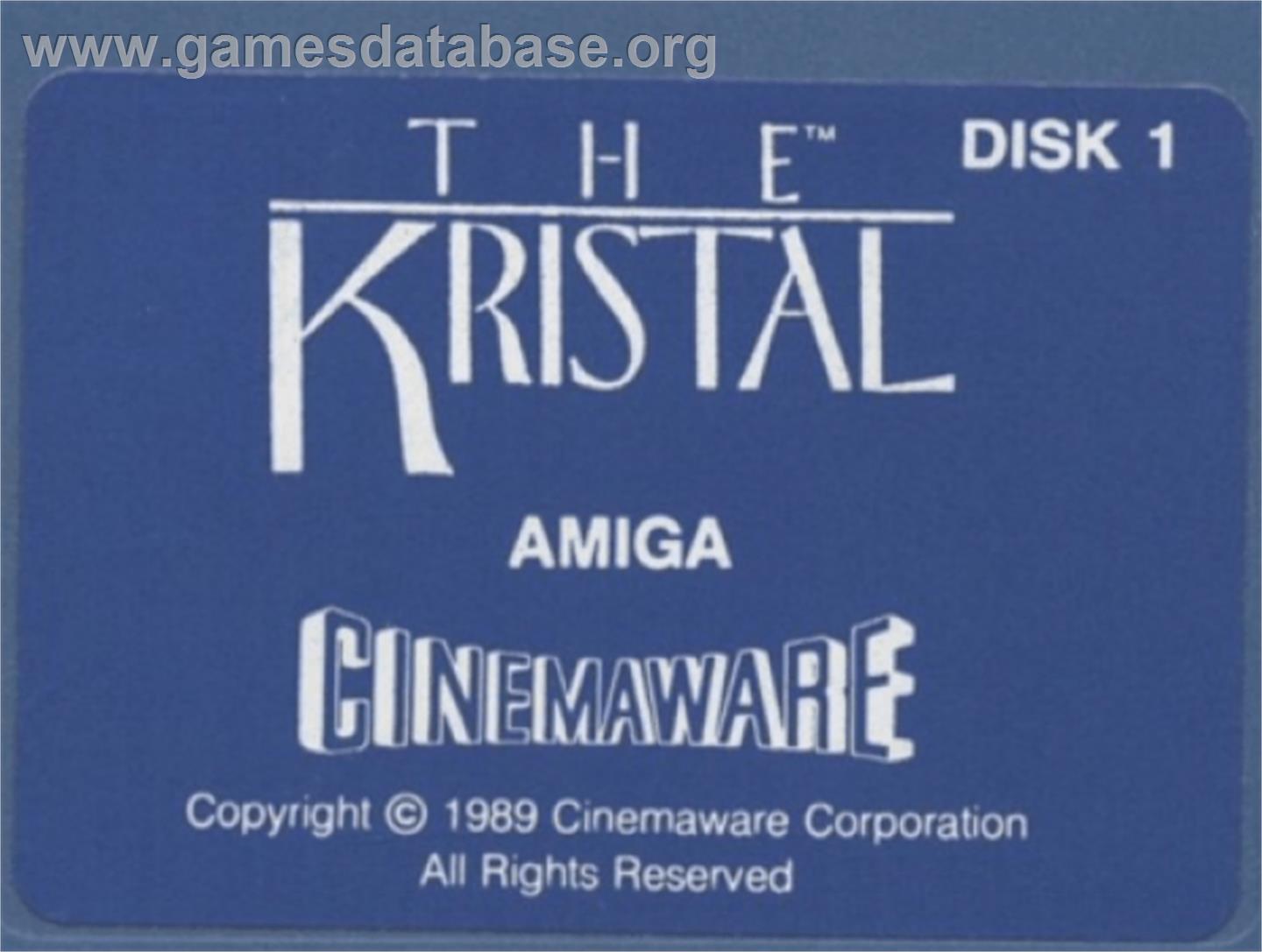 Kristal - Commodore Amiga - Artwork - Cartridge Top