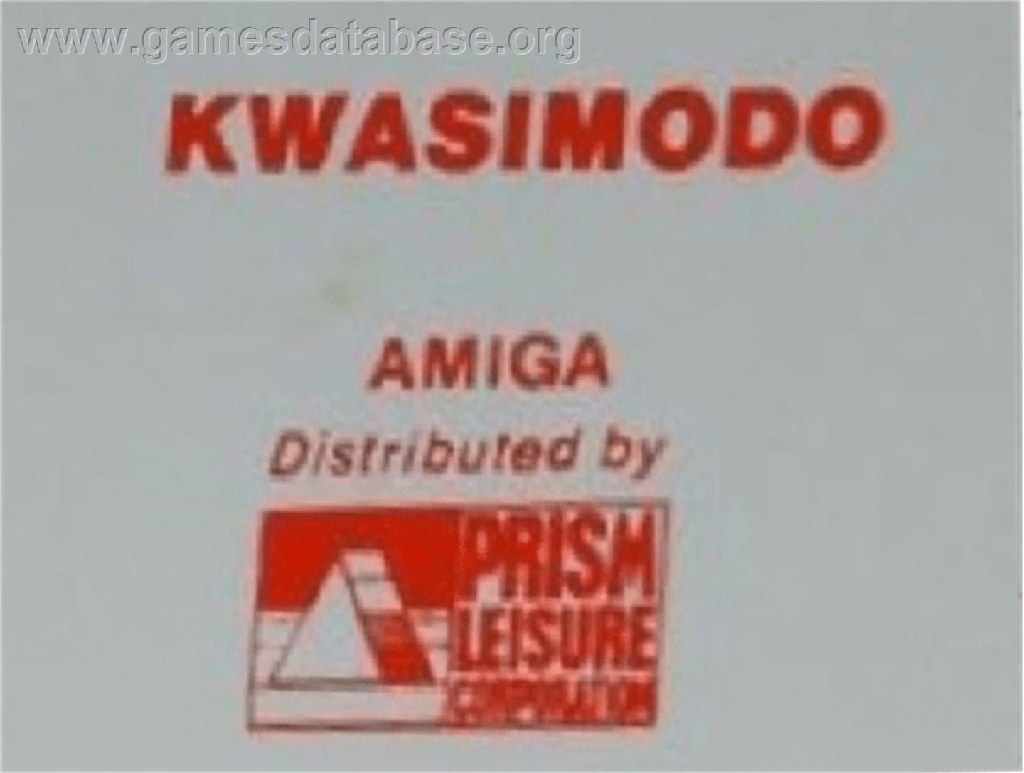 Kwasimodo - Commodore Amiga - Artwork - Cartridge Top