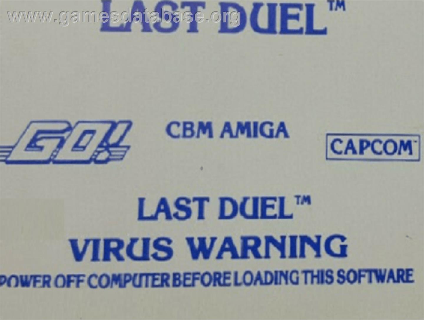 Last Duel - Commodore Amiga - Artwork - Cartridge Top
